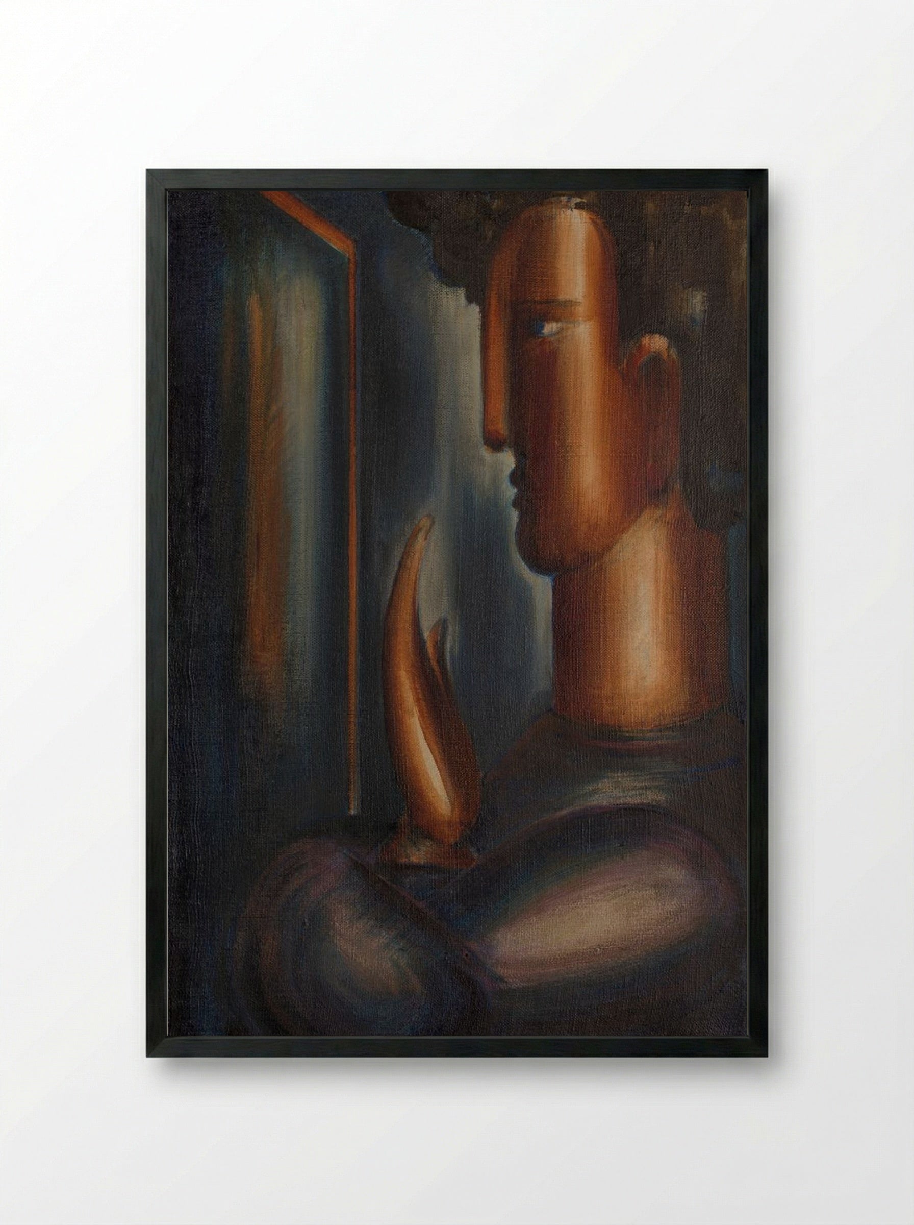 Before the Mirror - Oskar Schlemmer - Framed Print Black