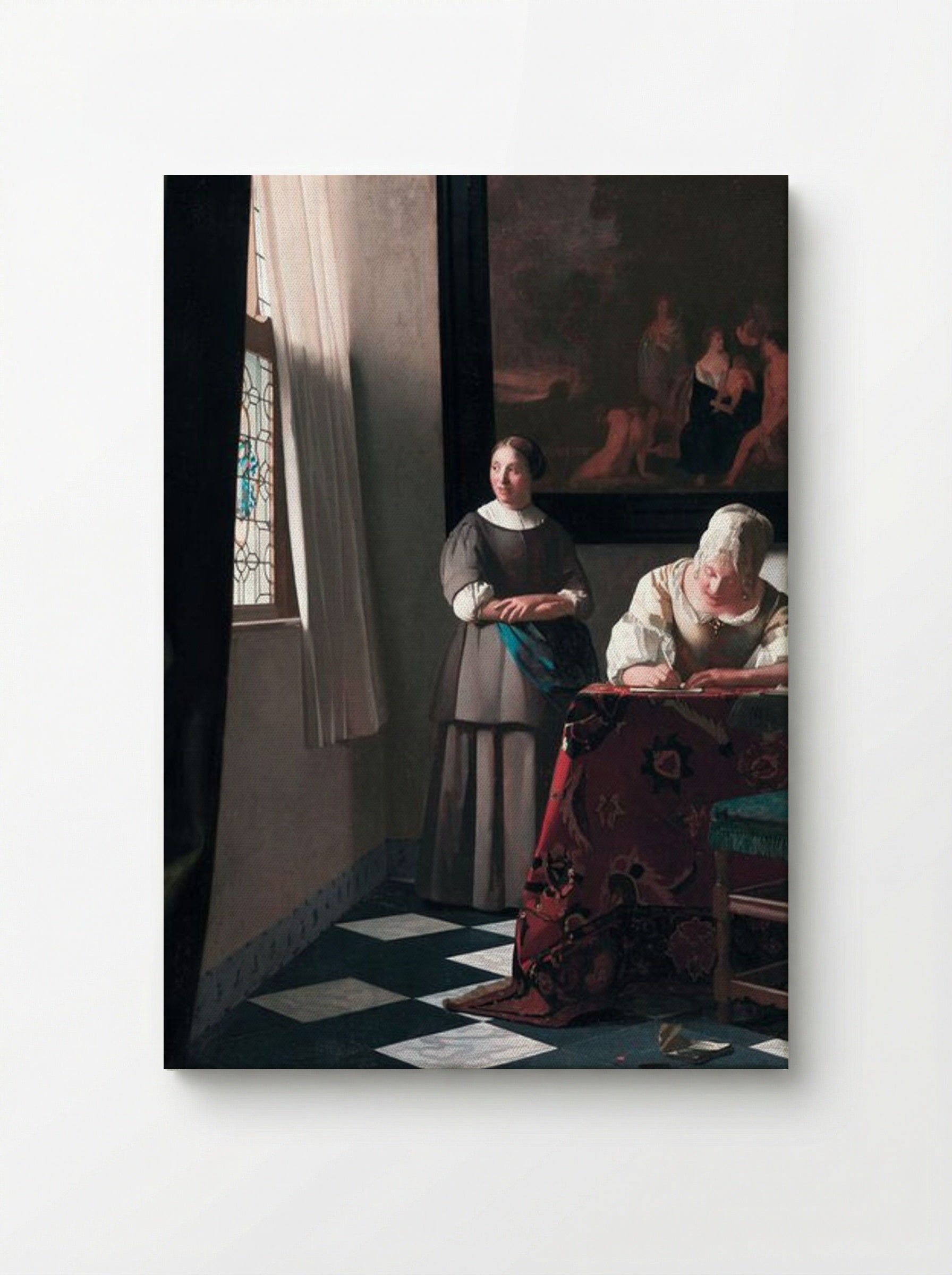 Lady Writing a Letter with her Maid - Johannes Vermeer - Canvas