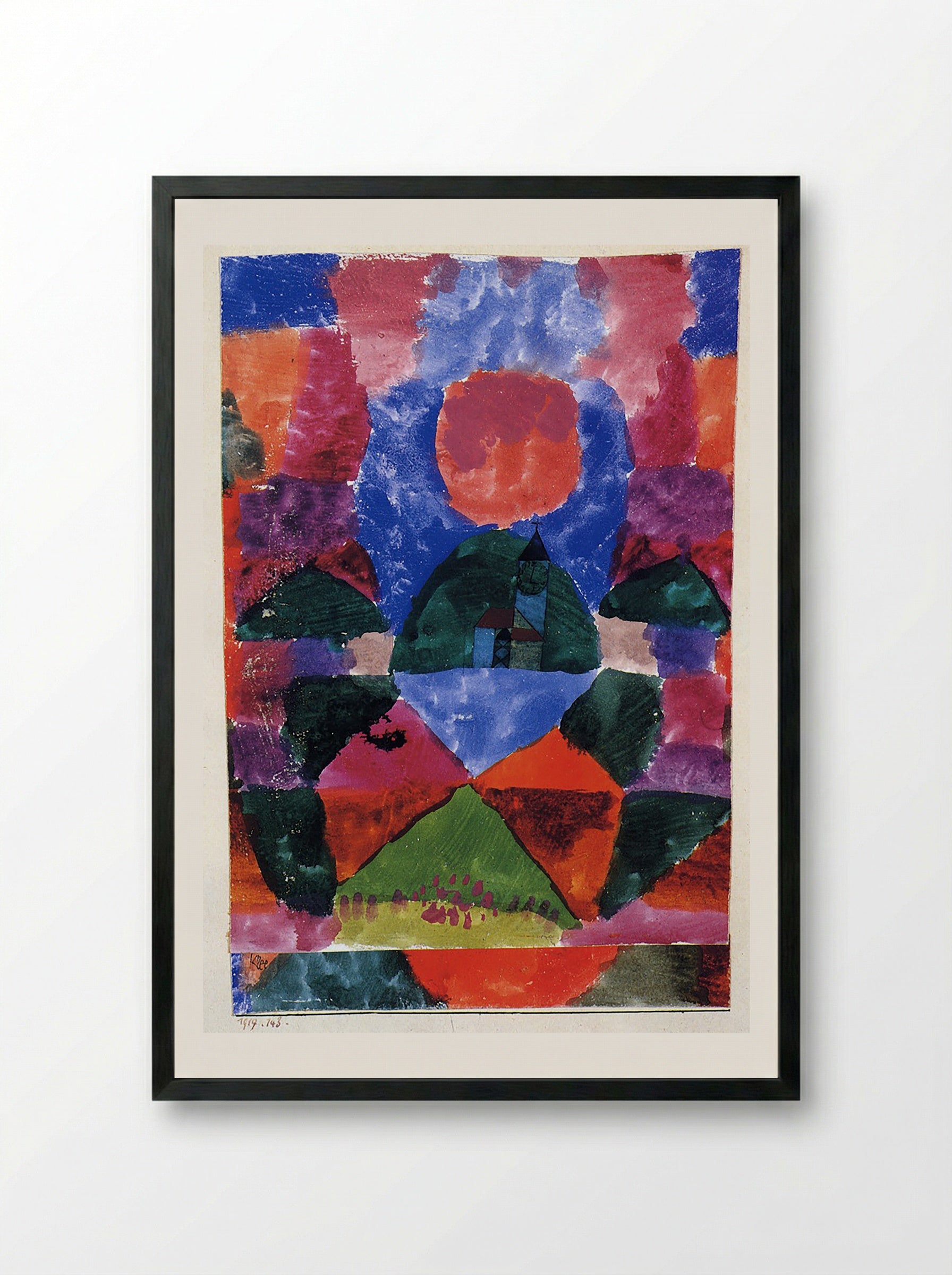 A Pressure of Tegernsee - Paul Klee - Framed Print Black