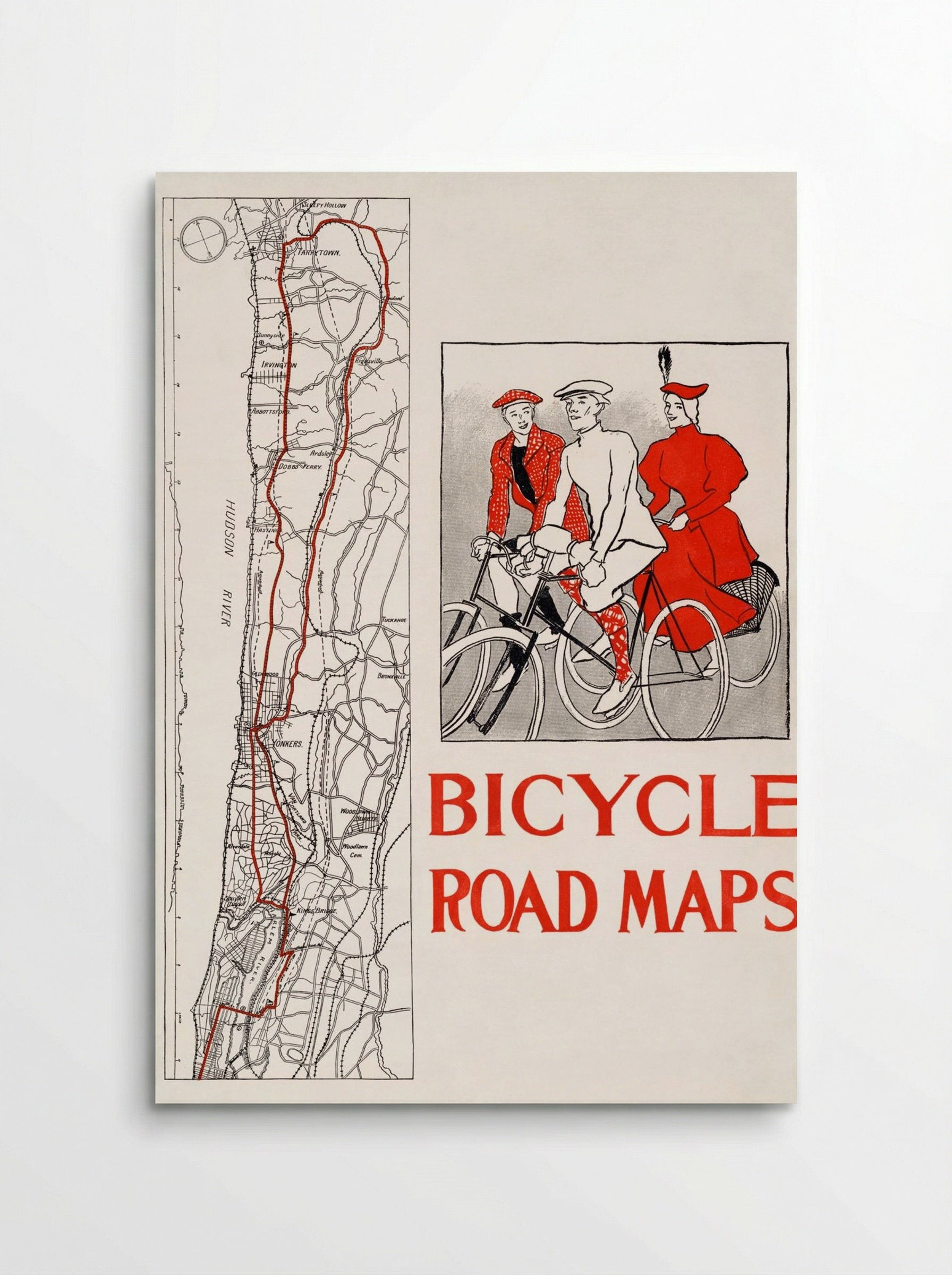 Bicycle Road Maps - Edward Penfield - Poster