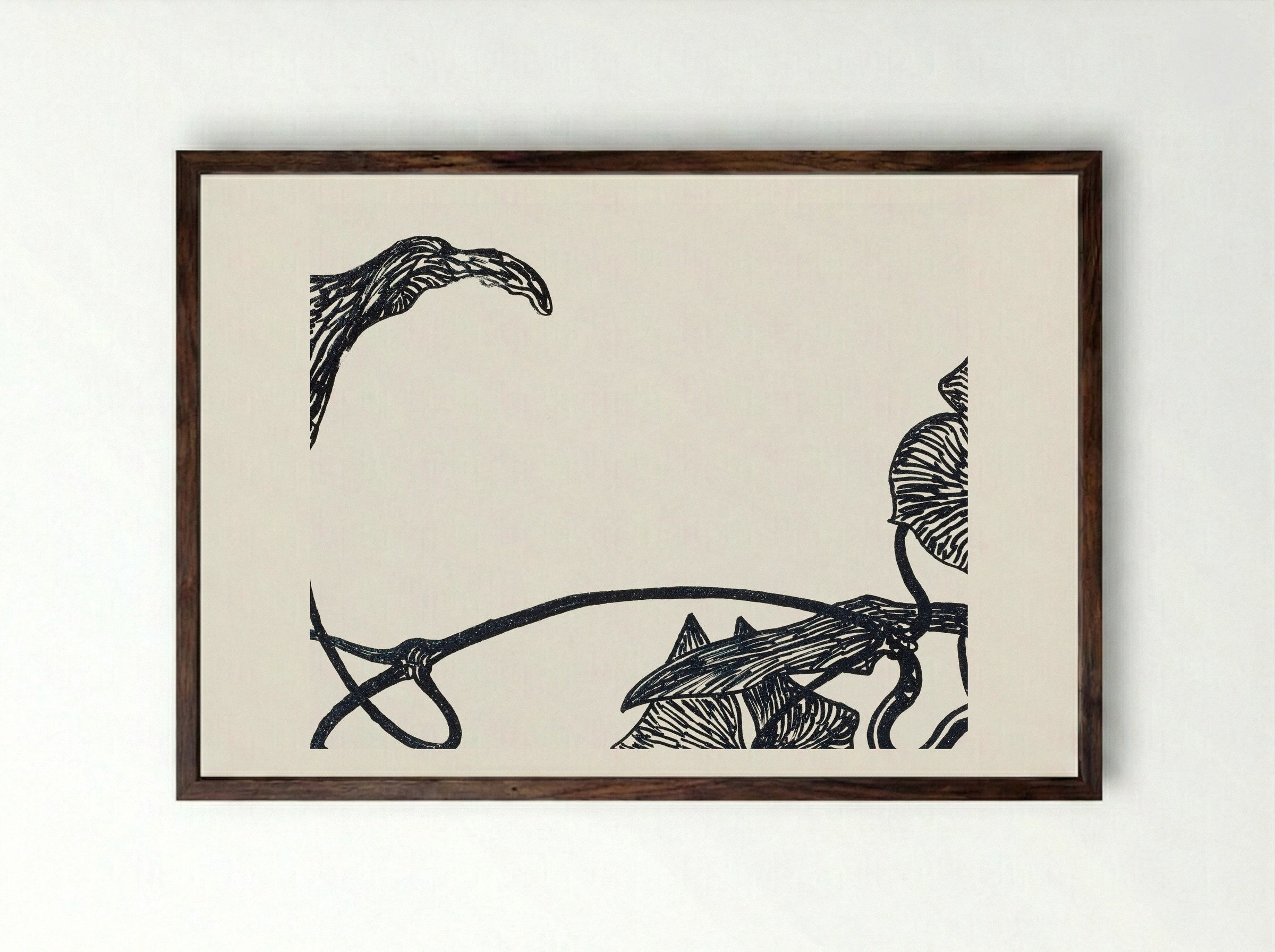 Augurkenplant (Cucumber Plant) - Theo van Hoytema - Framed Print Dark Wood