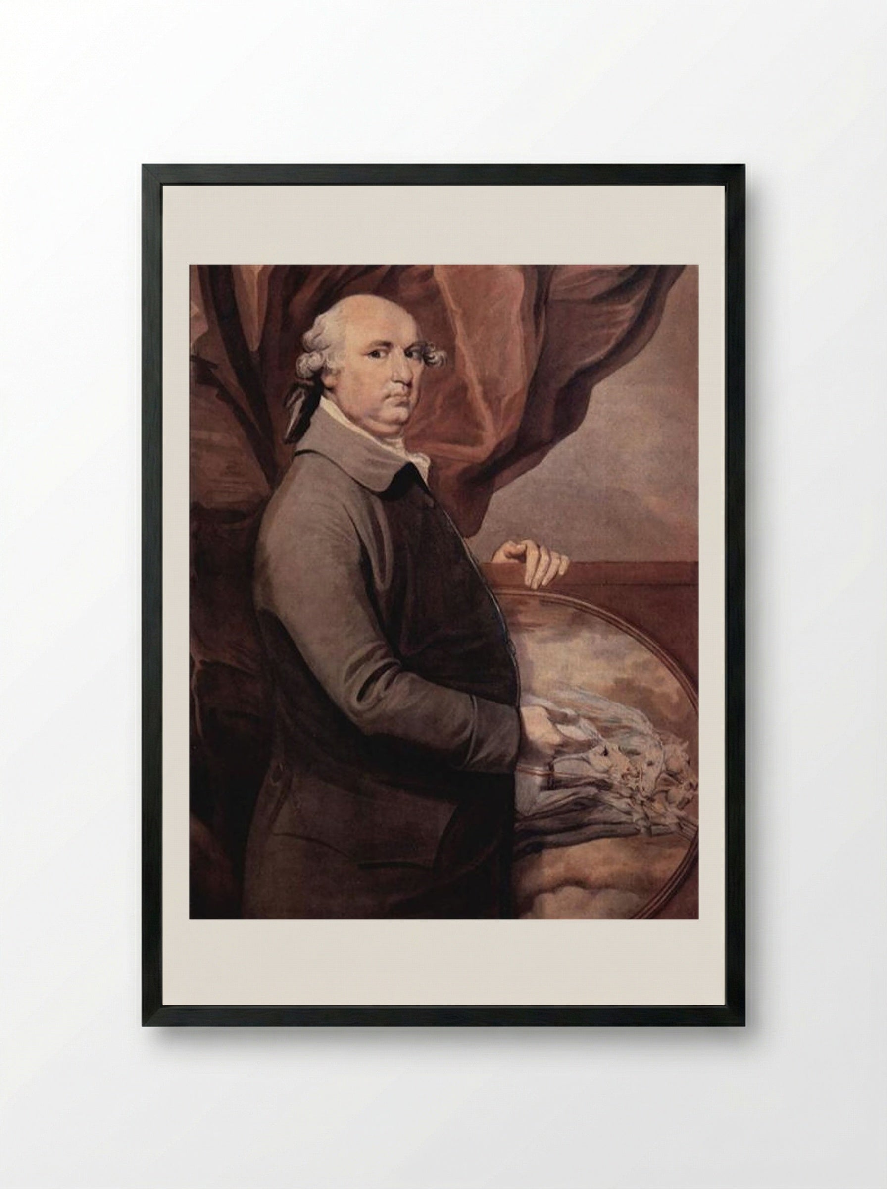 Self-Portrait - George Stubbs - Framed Print Black