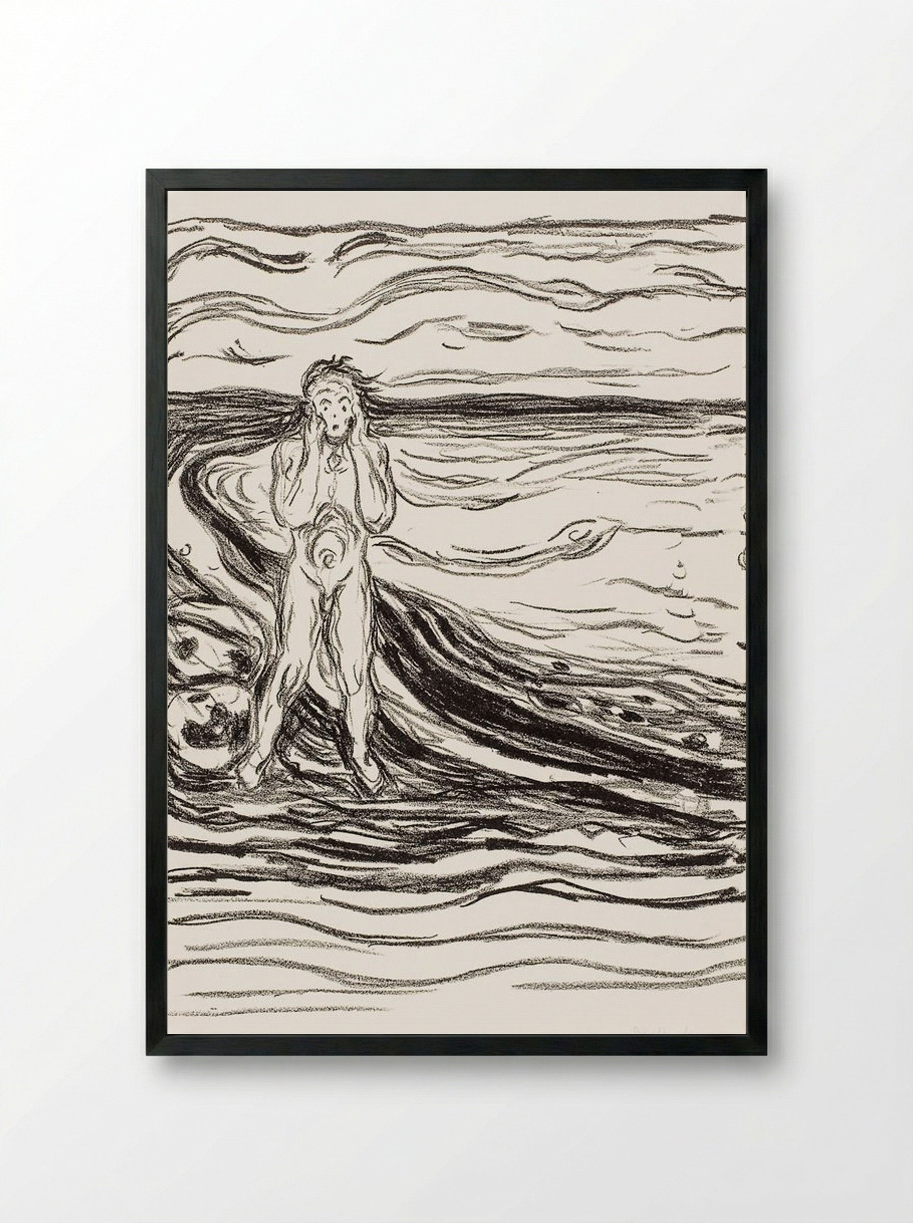 Despair - Edvard Munch - Framed Print Black