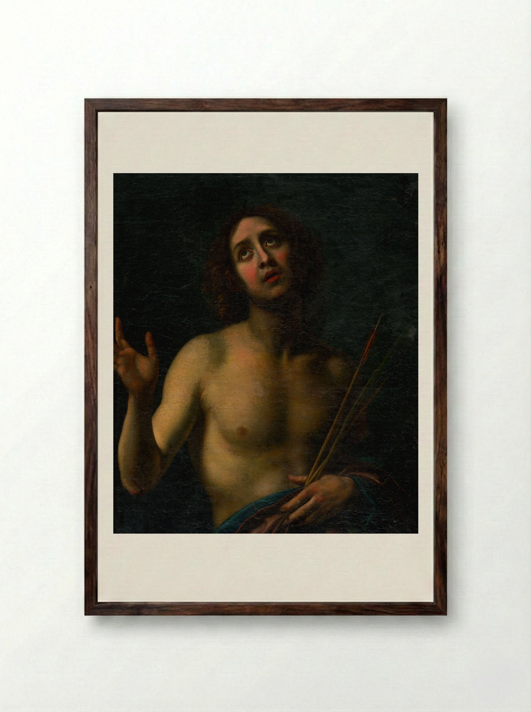 Saint Sebastian - Carlo Dolci - Framed Print Dark Wood