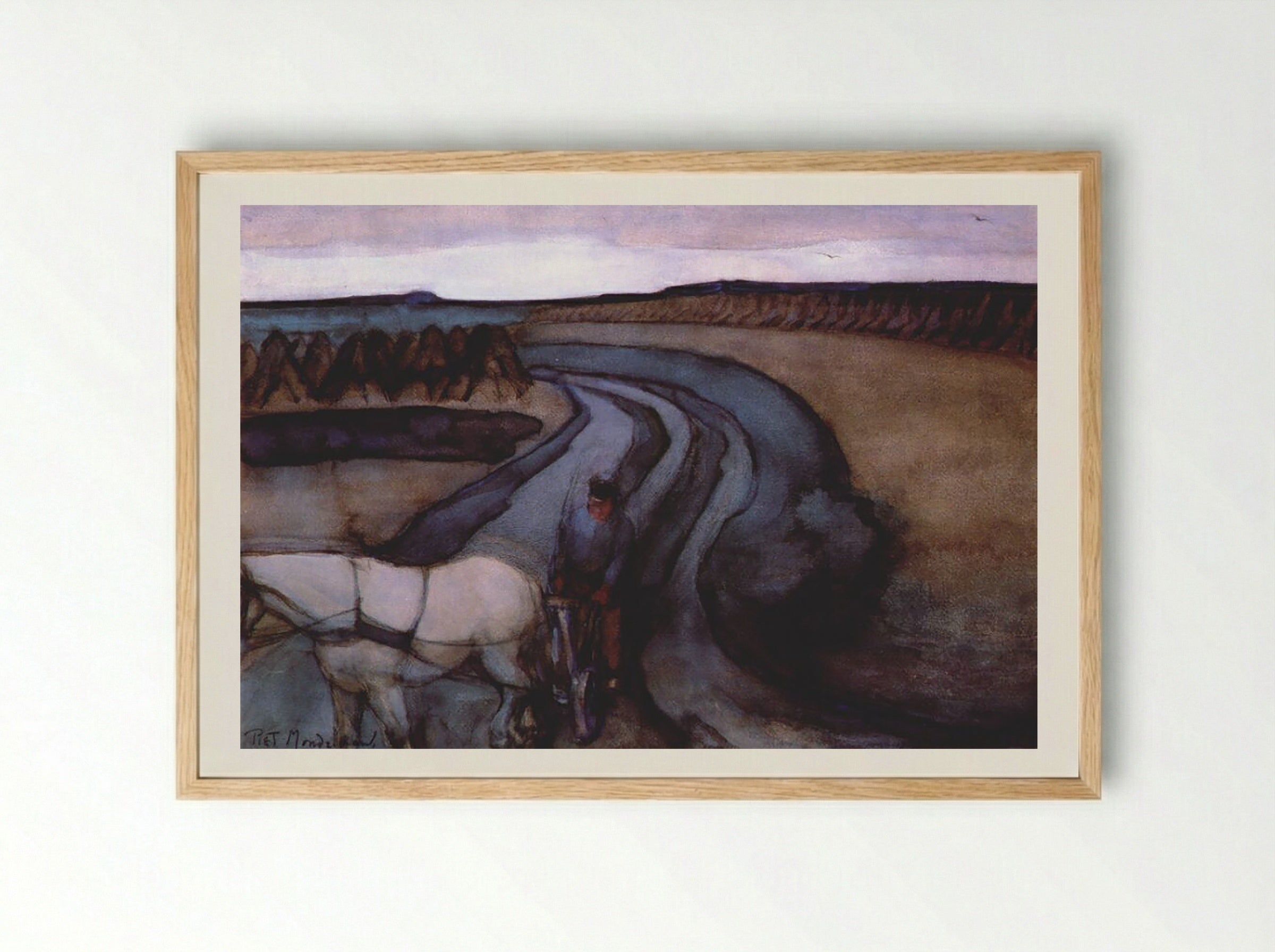 At Work, On the Land - Piet Mondrian - Framed Print Wood