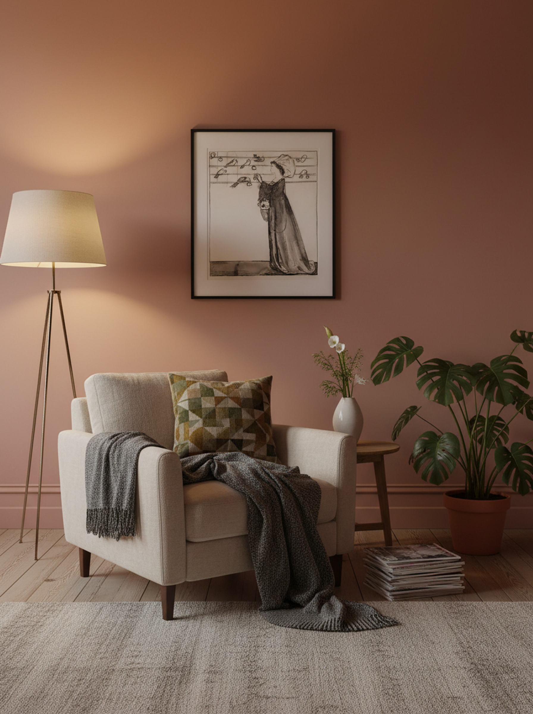 Study of a Lady Feeding Parrots - Edward Burne-Jones - Lifestyle