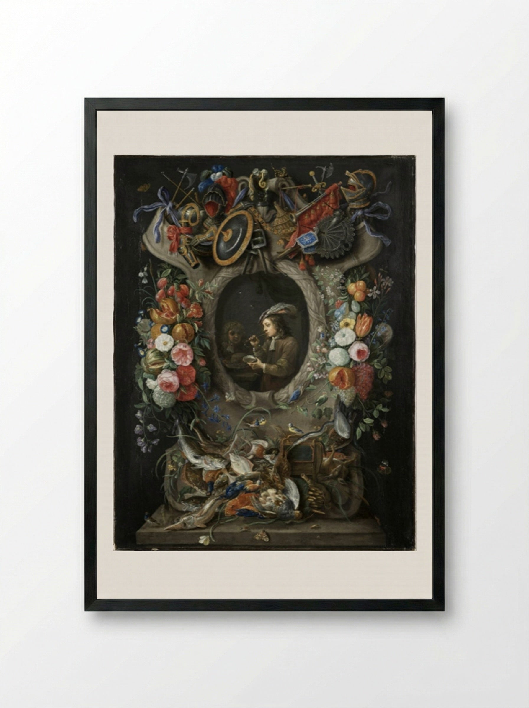 The Soap Bubbles - Jan van Kessel the Elder - Framed Print Black