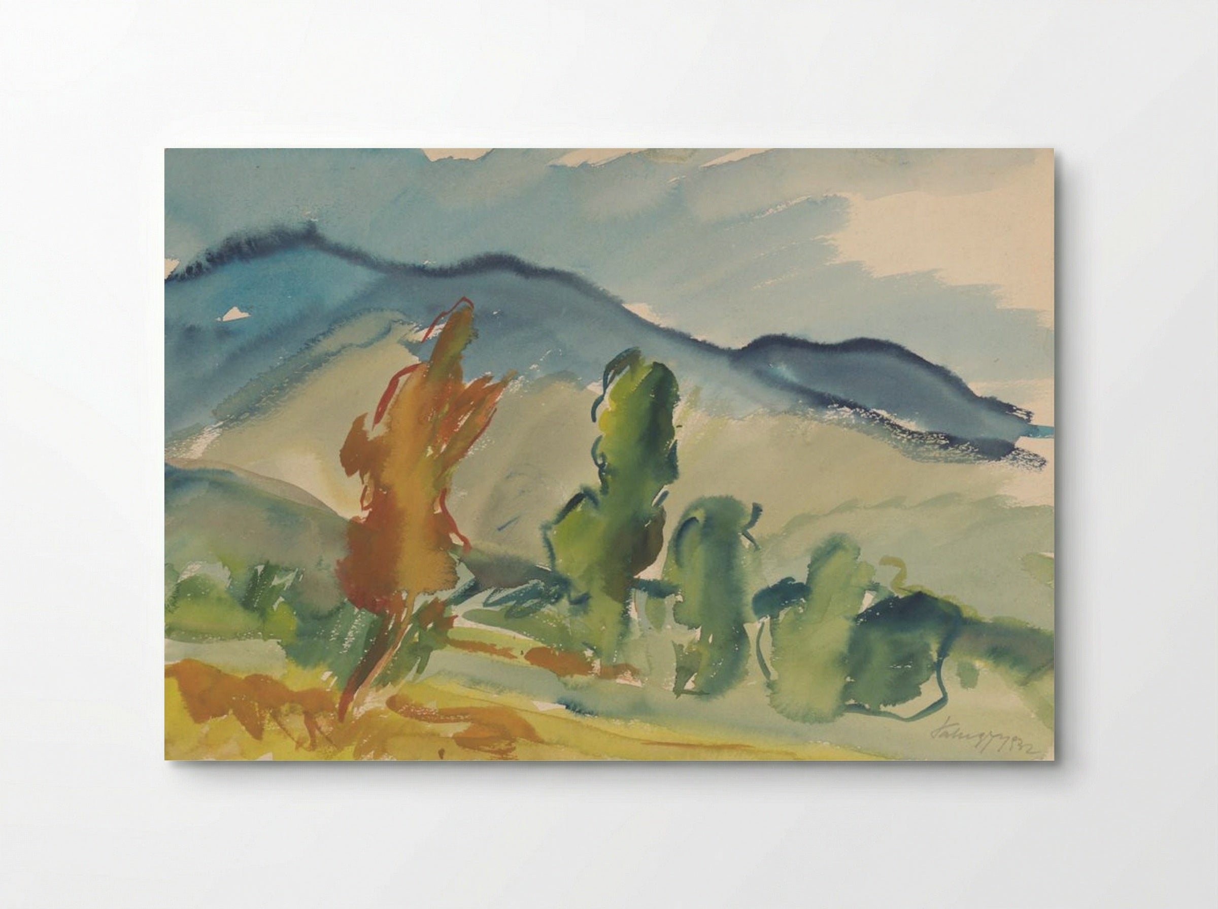 Landscape Below the Mountains - Zolo Palugyay - Poster