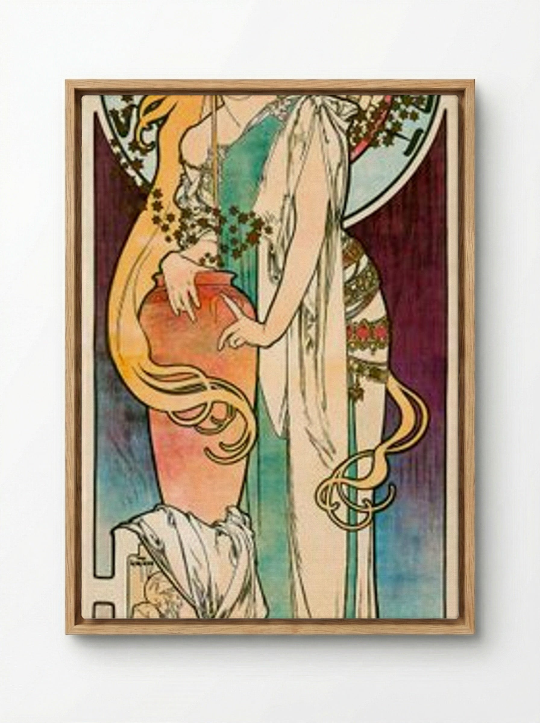 La Samaritaine - Alphonse Mucha - Framed Canvas Wood