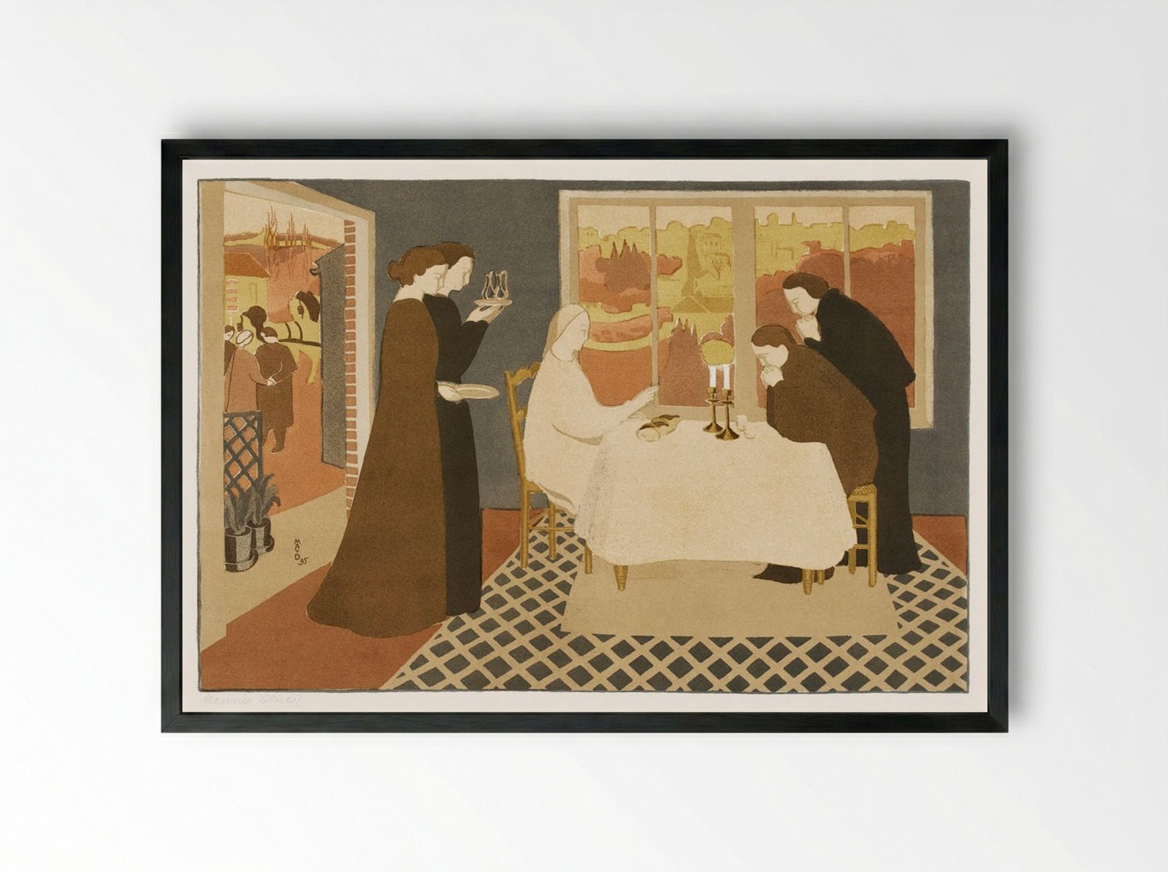 The Pilgrims of Emmaus - Maurice Denis - Framed Print Black