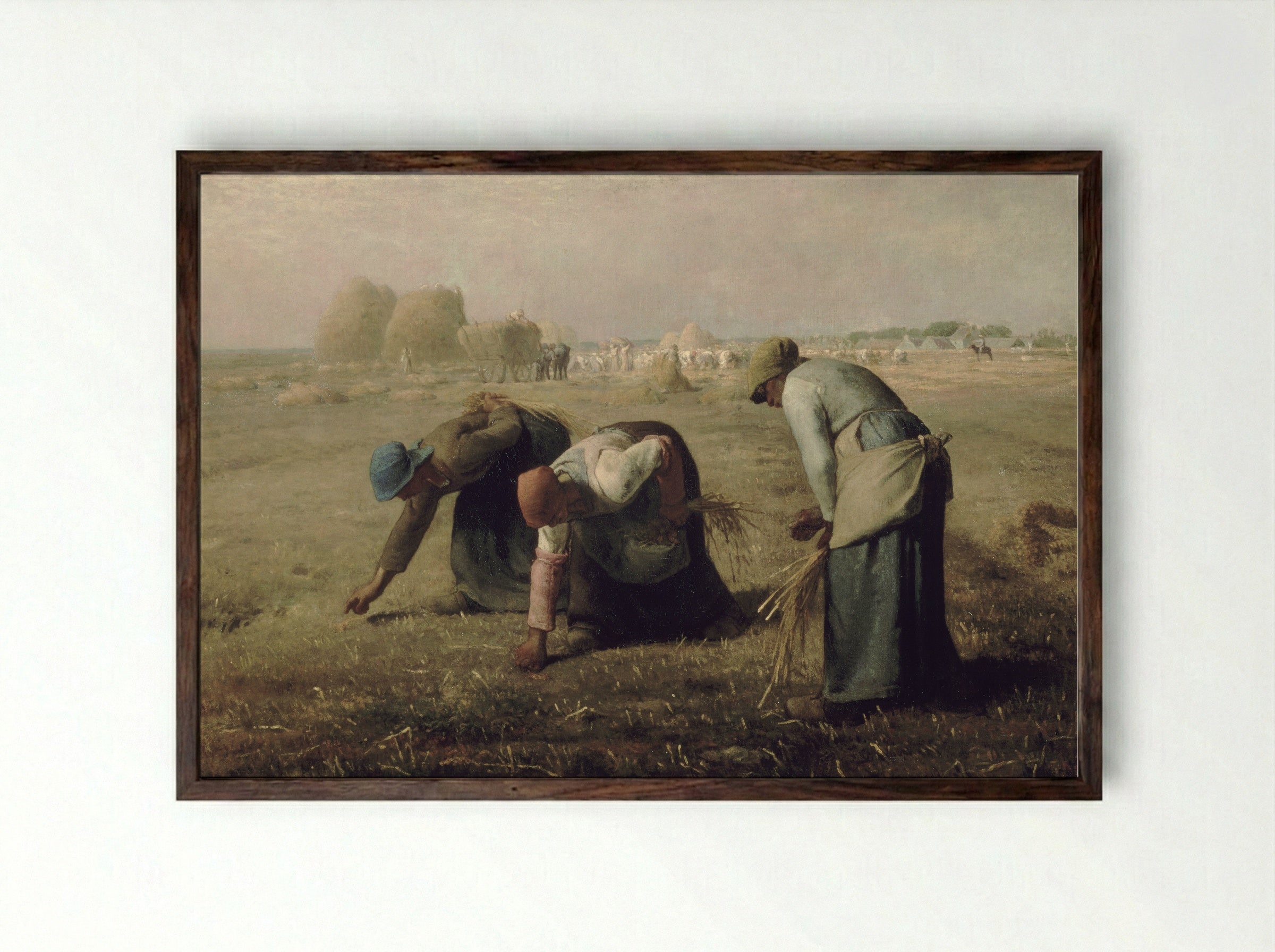The Gleaners - Jean-François Millet - Framed Print Dark Wood