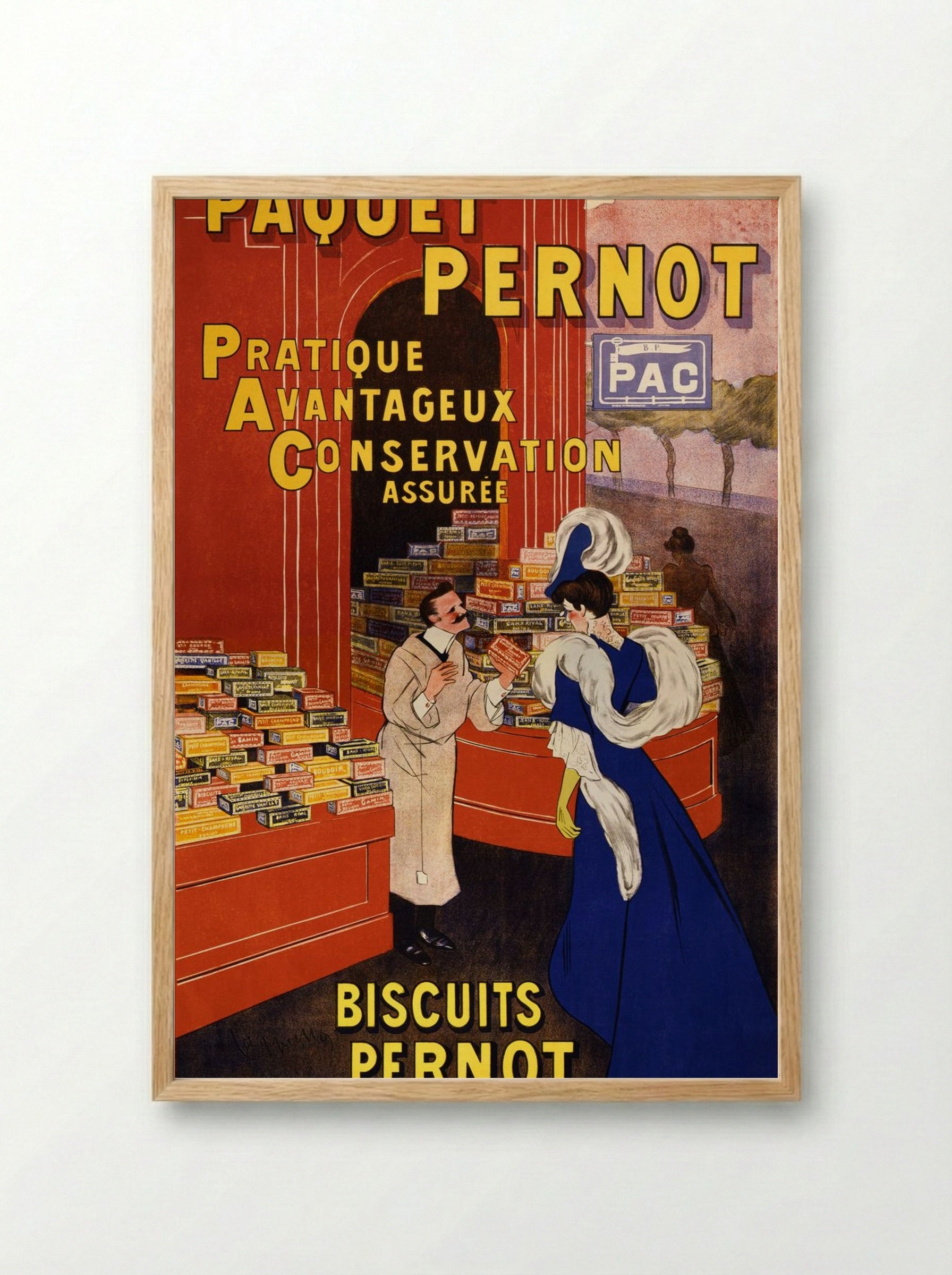 Paquet Pernot Biscuits Pernot - Leonetto Cappiello - Framed Print Wood