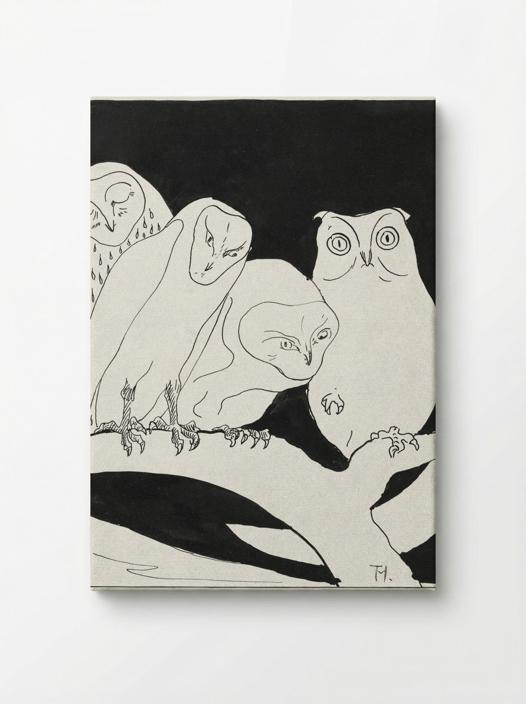 Owls on a Branch - Theo van Hoytema - Canvas