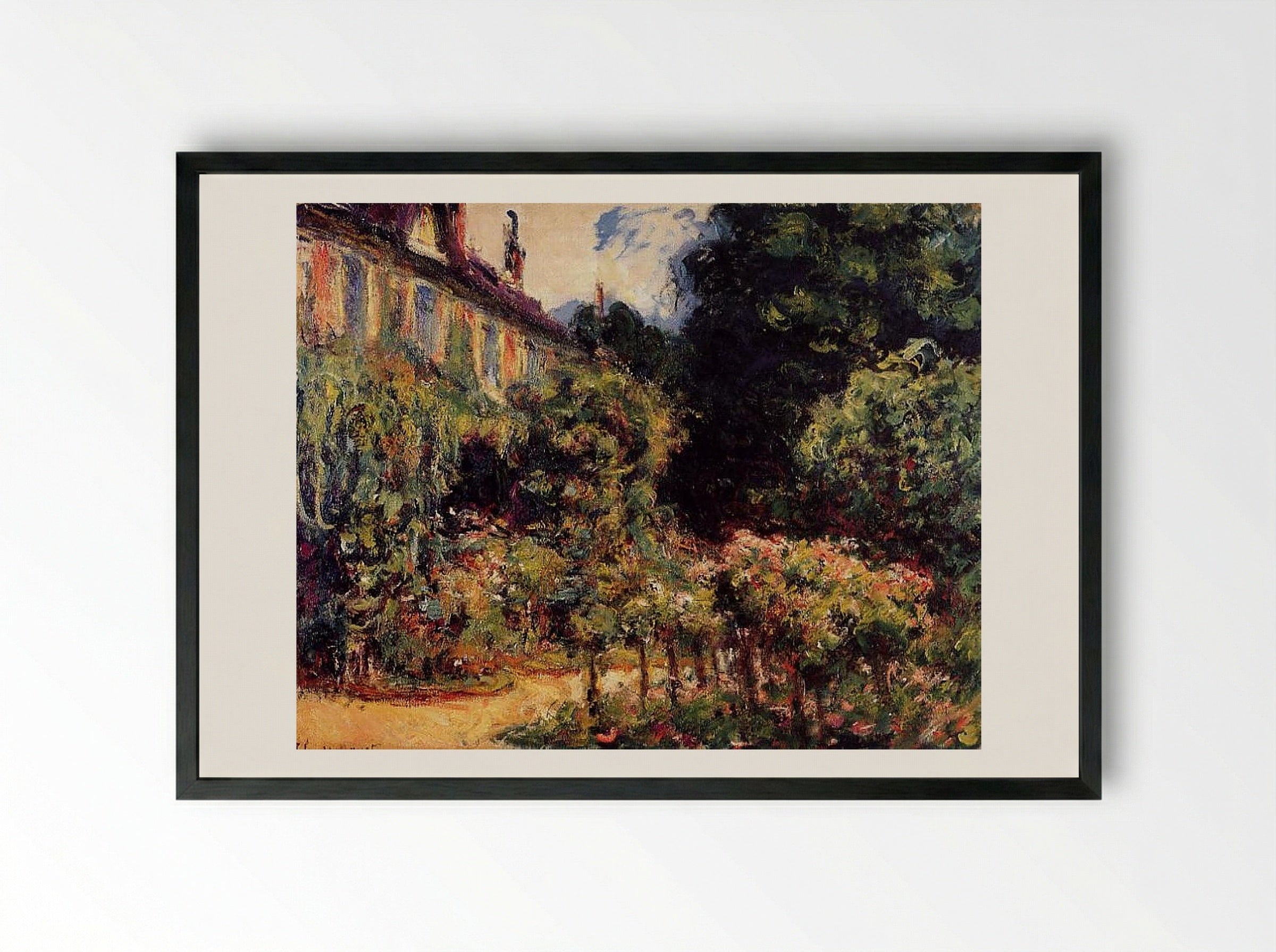 The Artist's House at Giverny - Claude Monet - Framed Print Black