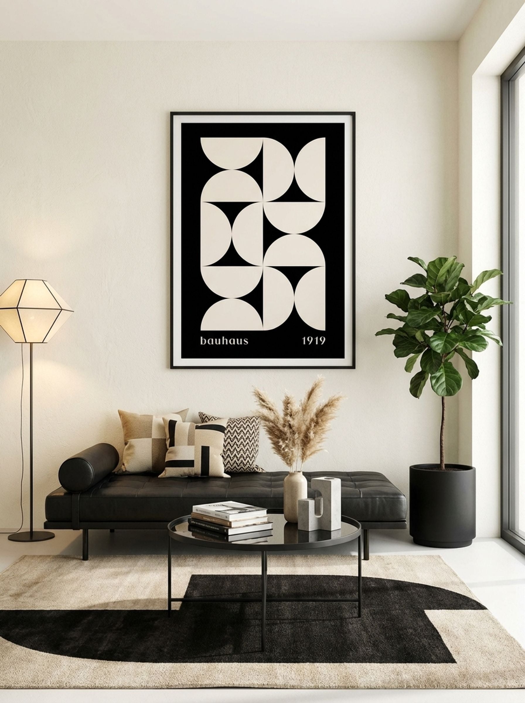 Bauhaus Geometrika (1919) in Neutral Black - Lifestyle
