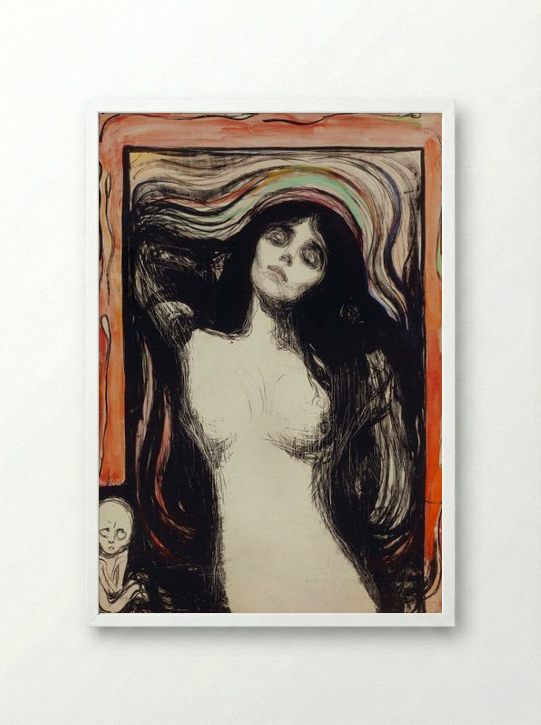 Madonna - Edvard Munch - Framed Print White