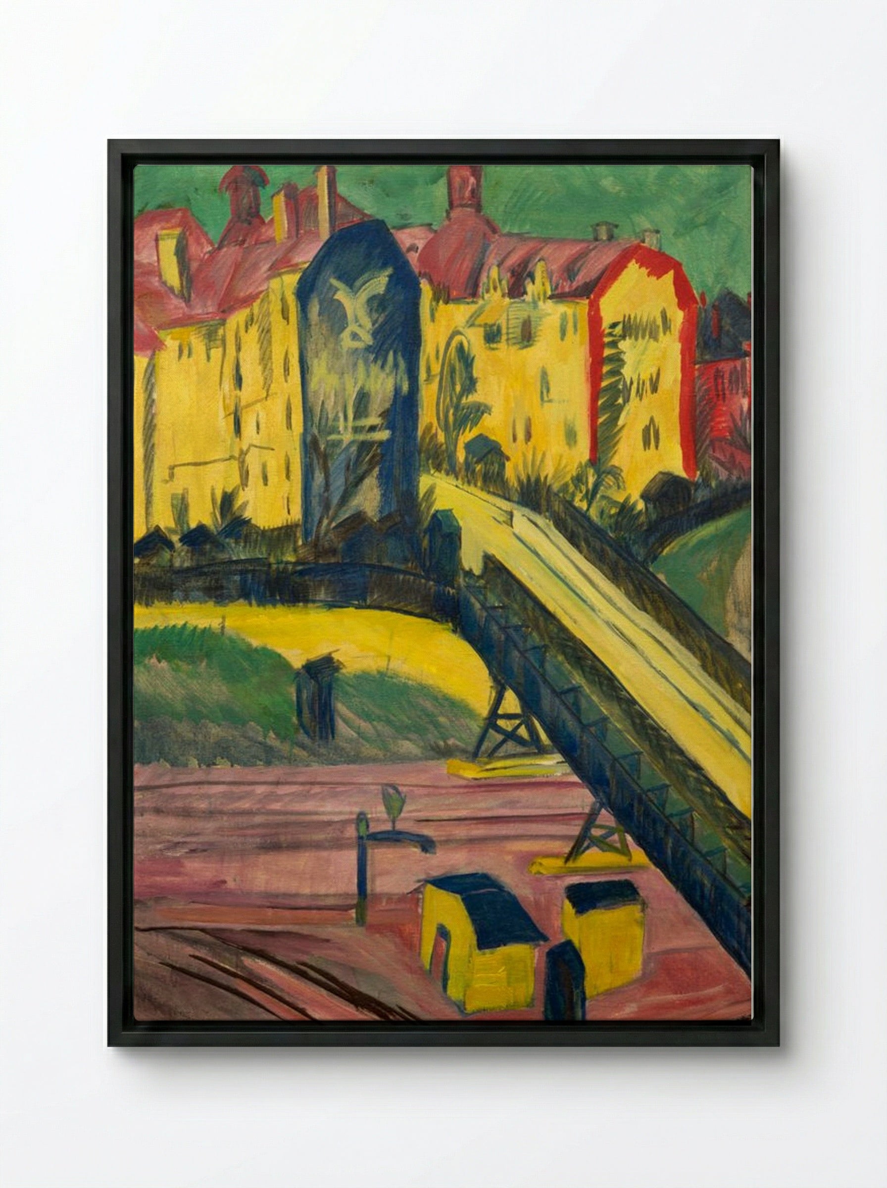 View from the Window - Ernst Ludwig Kirchner - Framed Canvas Black