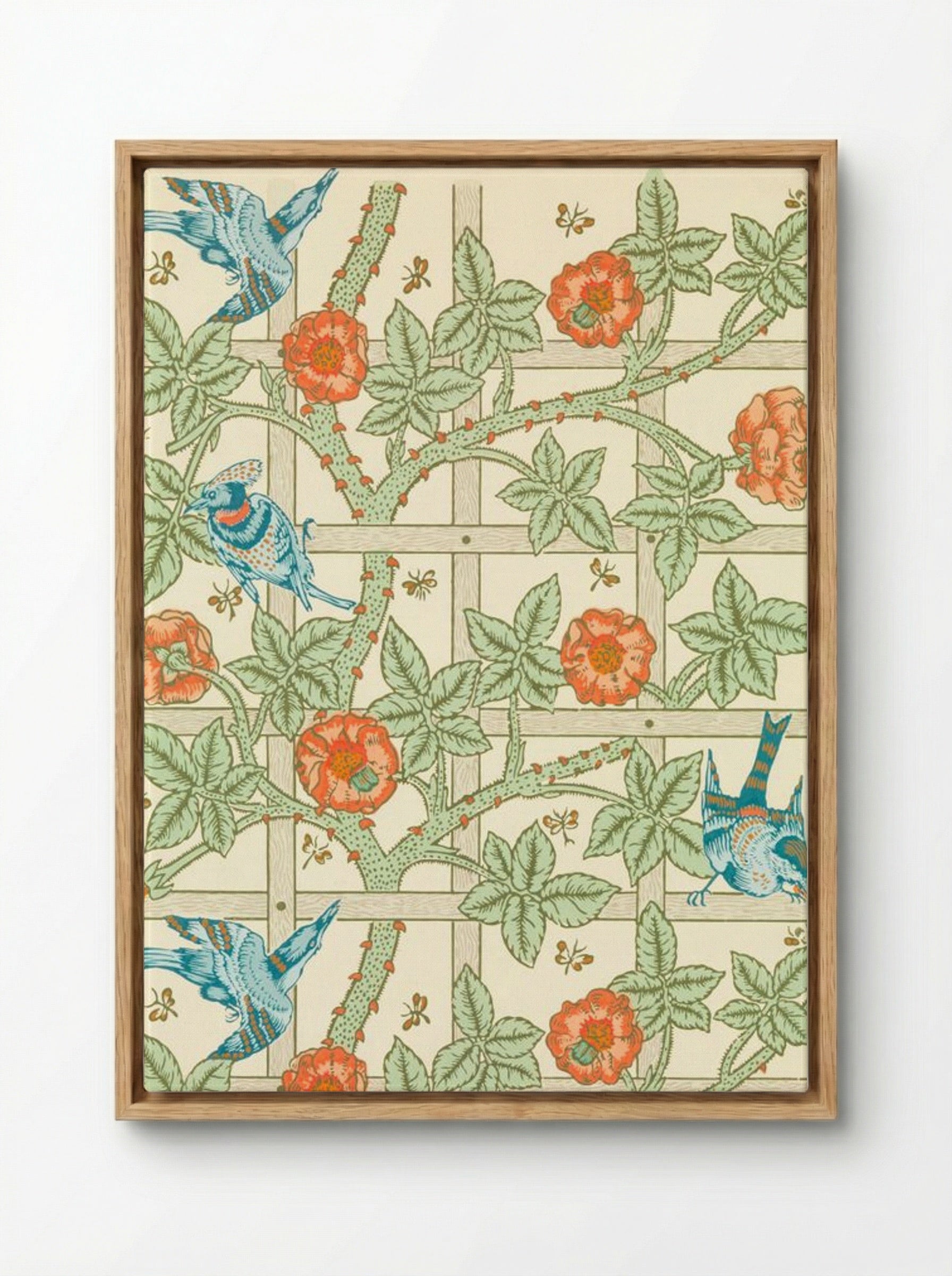 Trellis - William Morris - Framed Canvas Wood
