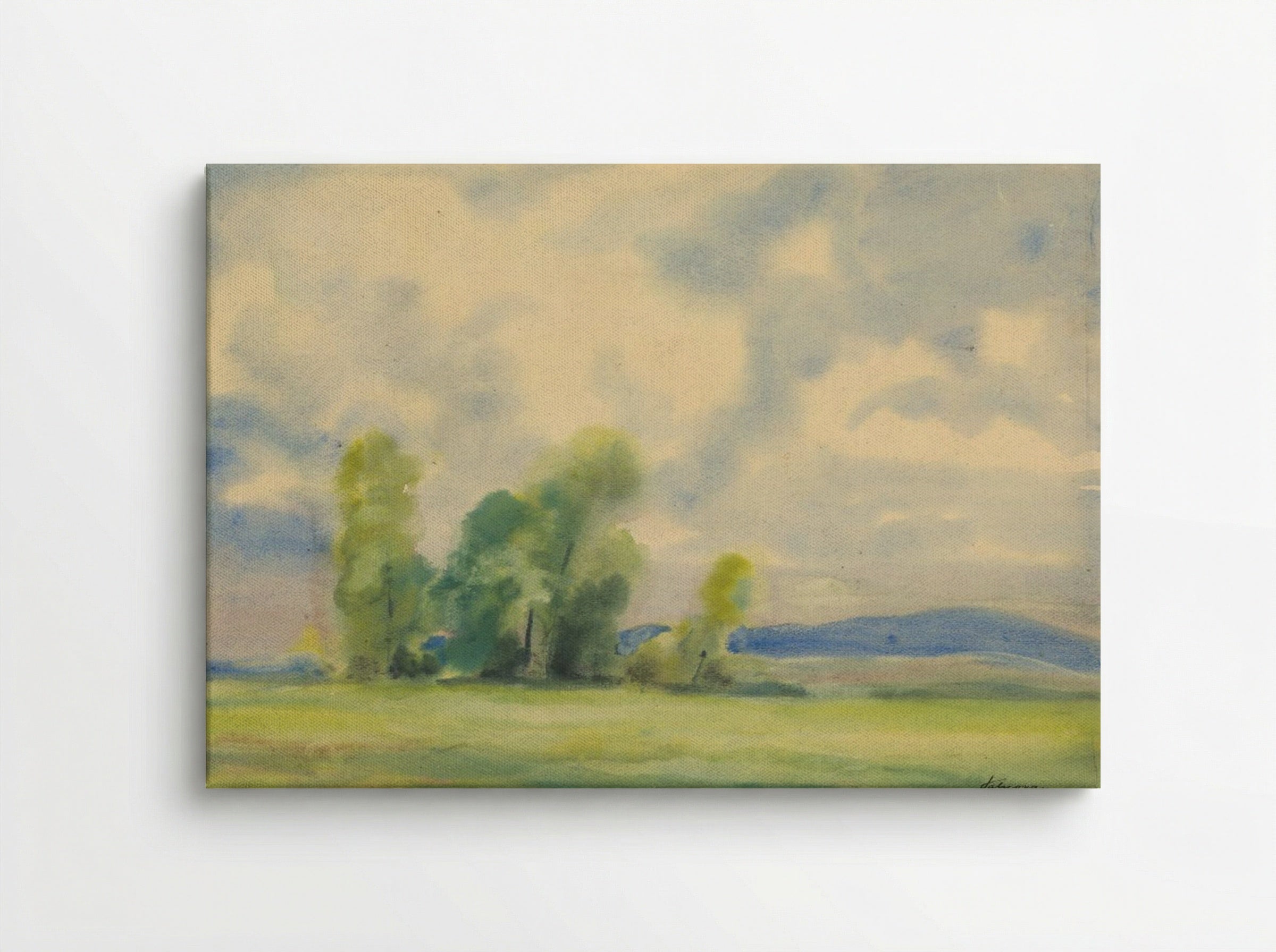 Landscape with Trees and Cloudy Sky - Zolo Palugyay - Canvas