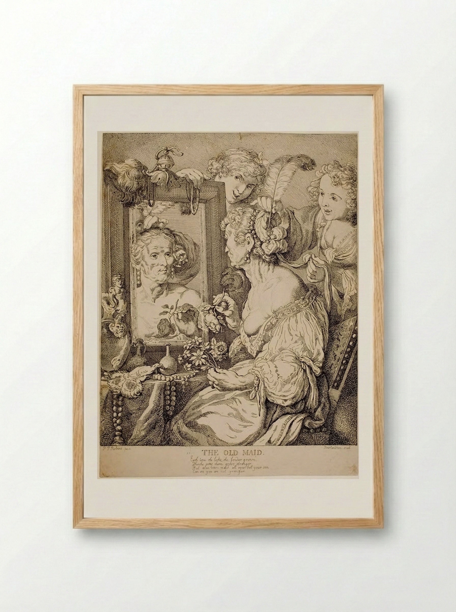 The Old Maid - Thomas Rowlandson - Framed Print Wood