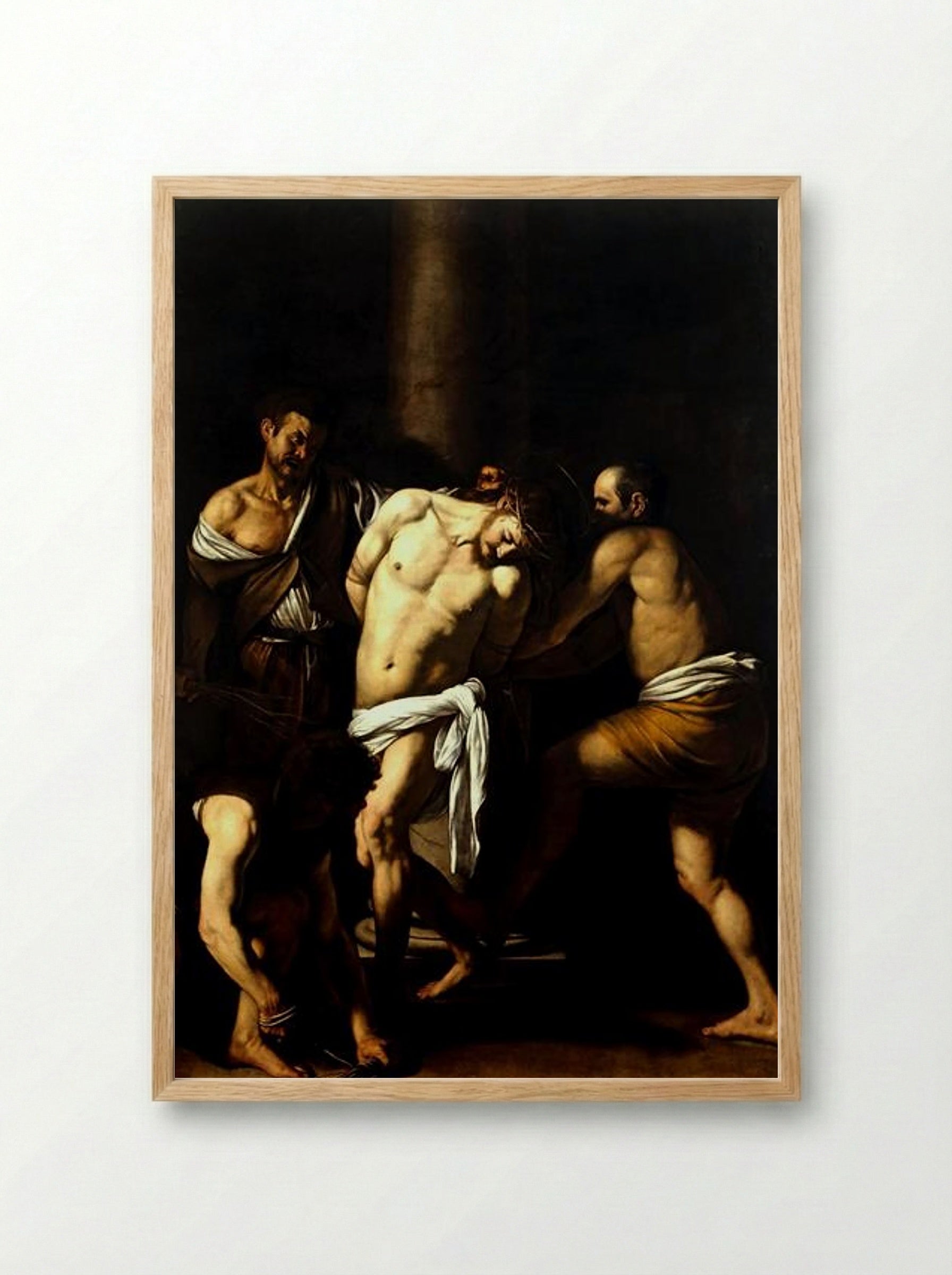 The Flagellation of Christ - Caravaggio - Framed Print Wood