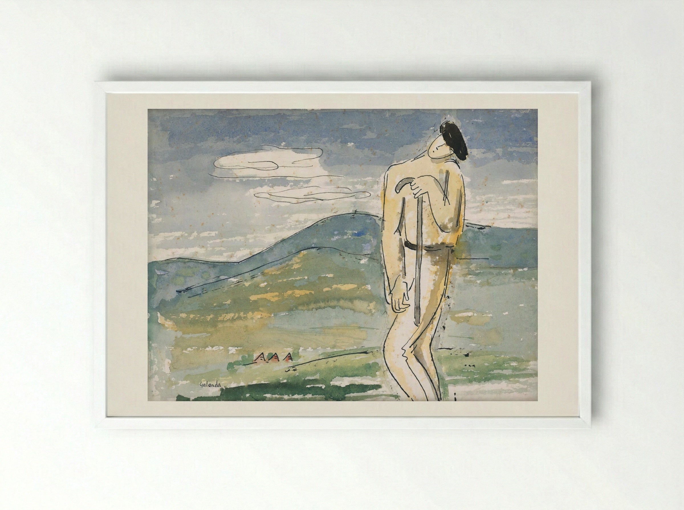 A Weary Pilgrim - Mikuláš Galanda - Framed Print White