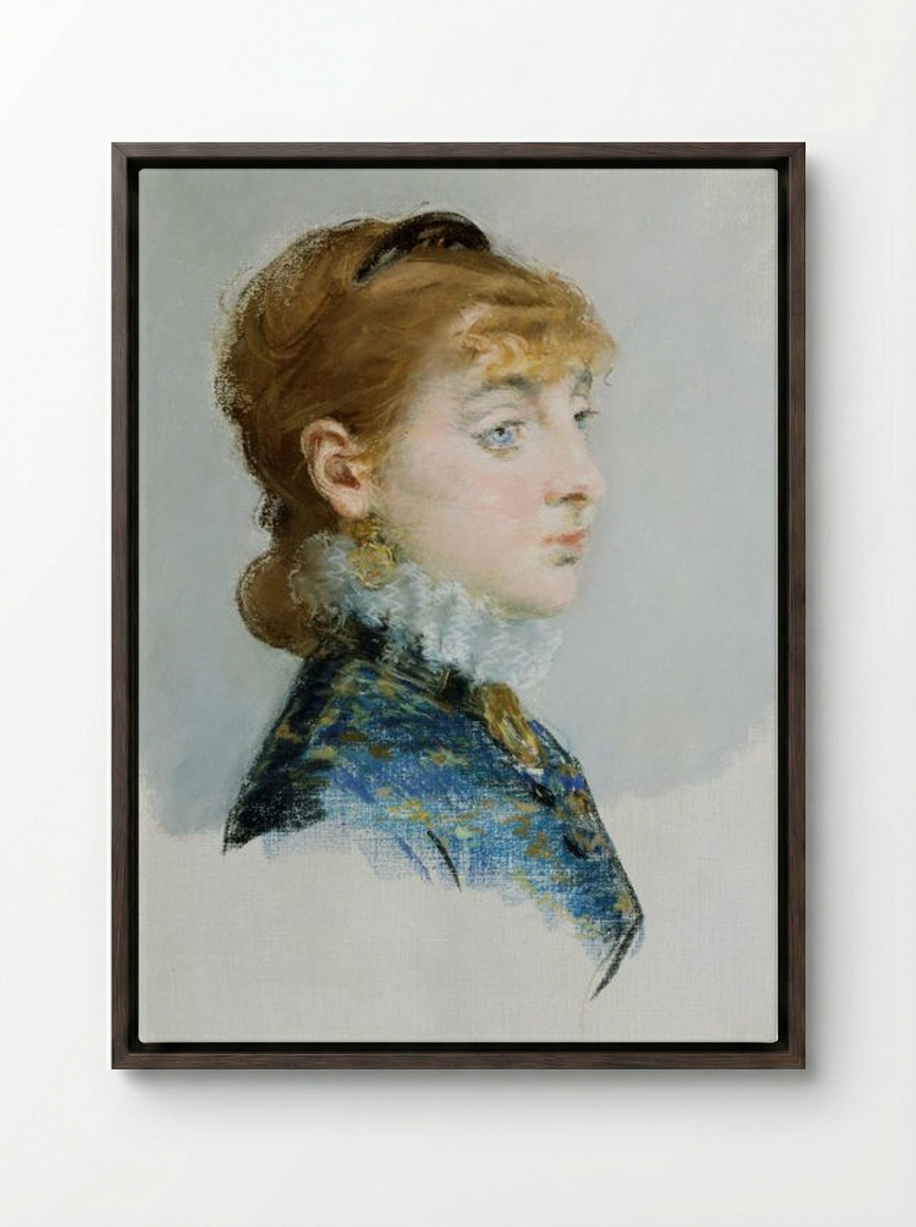 Émilie-Louise Delabigne - Édouard Manet - Framed Canvas Dark Wood