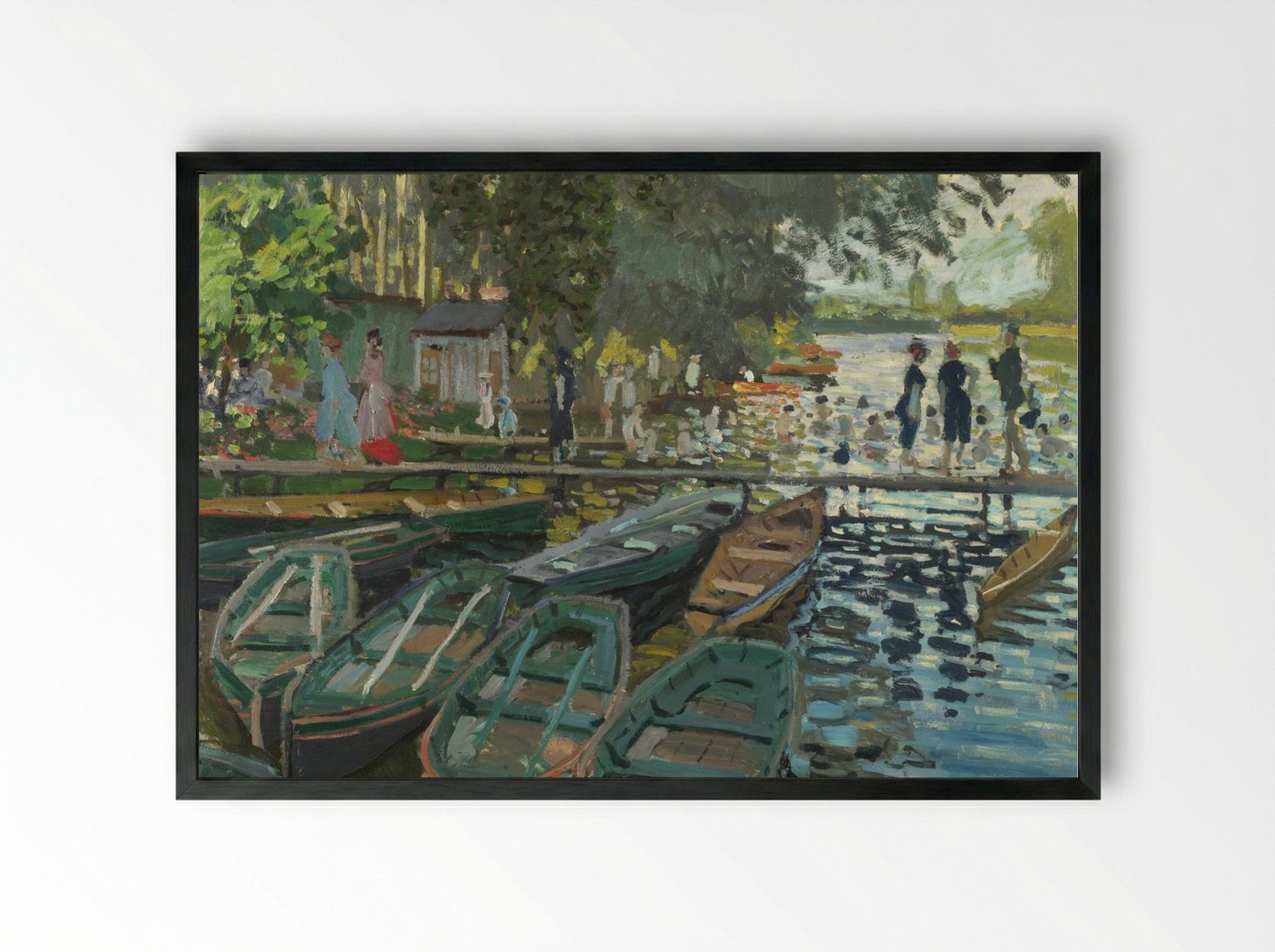 Bathers at La Grenouillère - Claude Monet - Framed Print Black