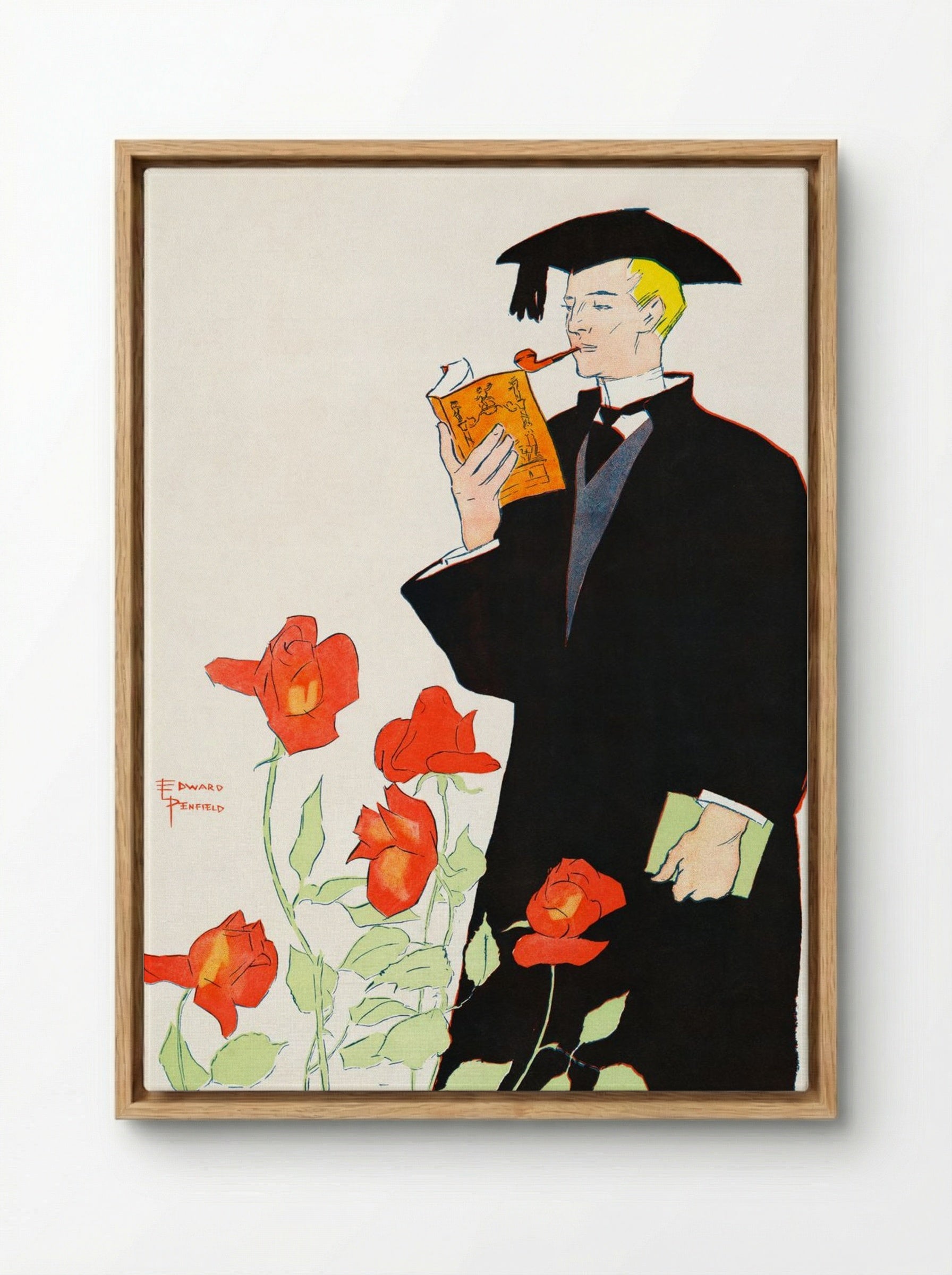 Man in Academic Dress - Edward Penfield - Framed Canvas Wood