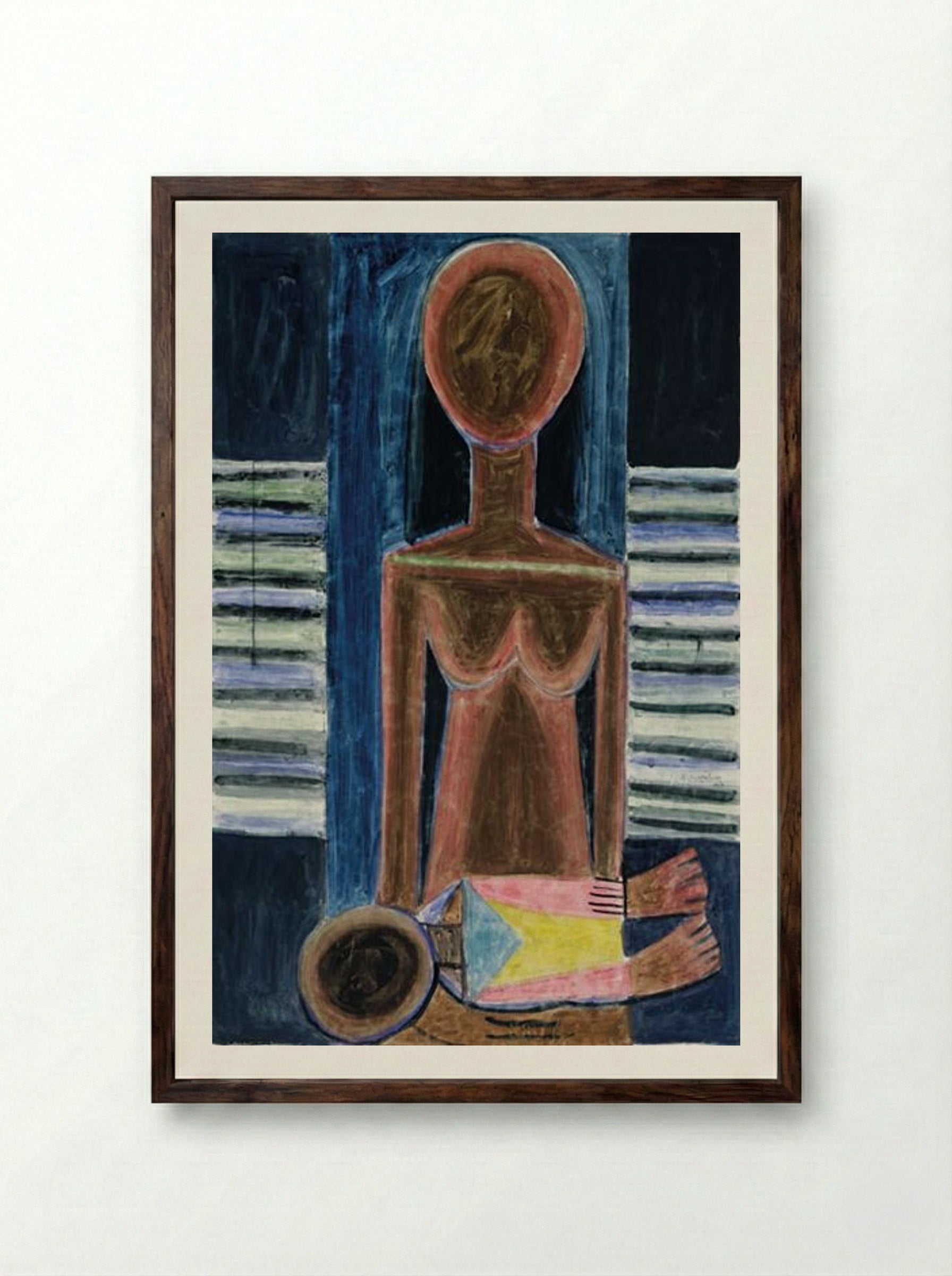 Mother and Child II - Wifredo Lam - Framed Print Dark Wood
