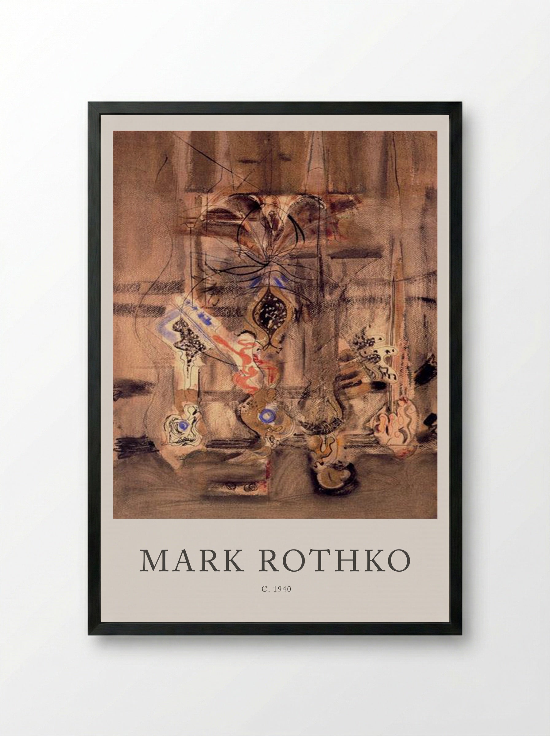 Untitled (Biomorphic Forms) - Mark Rothko - Framed Print Black