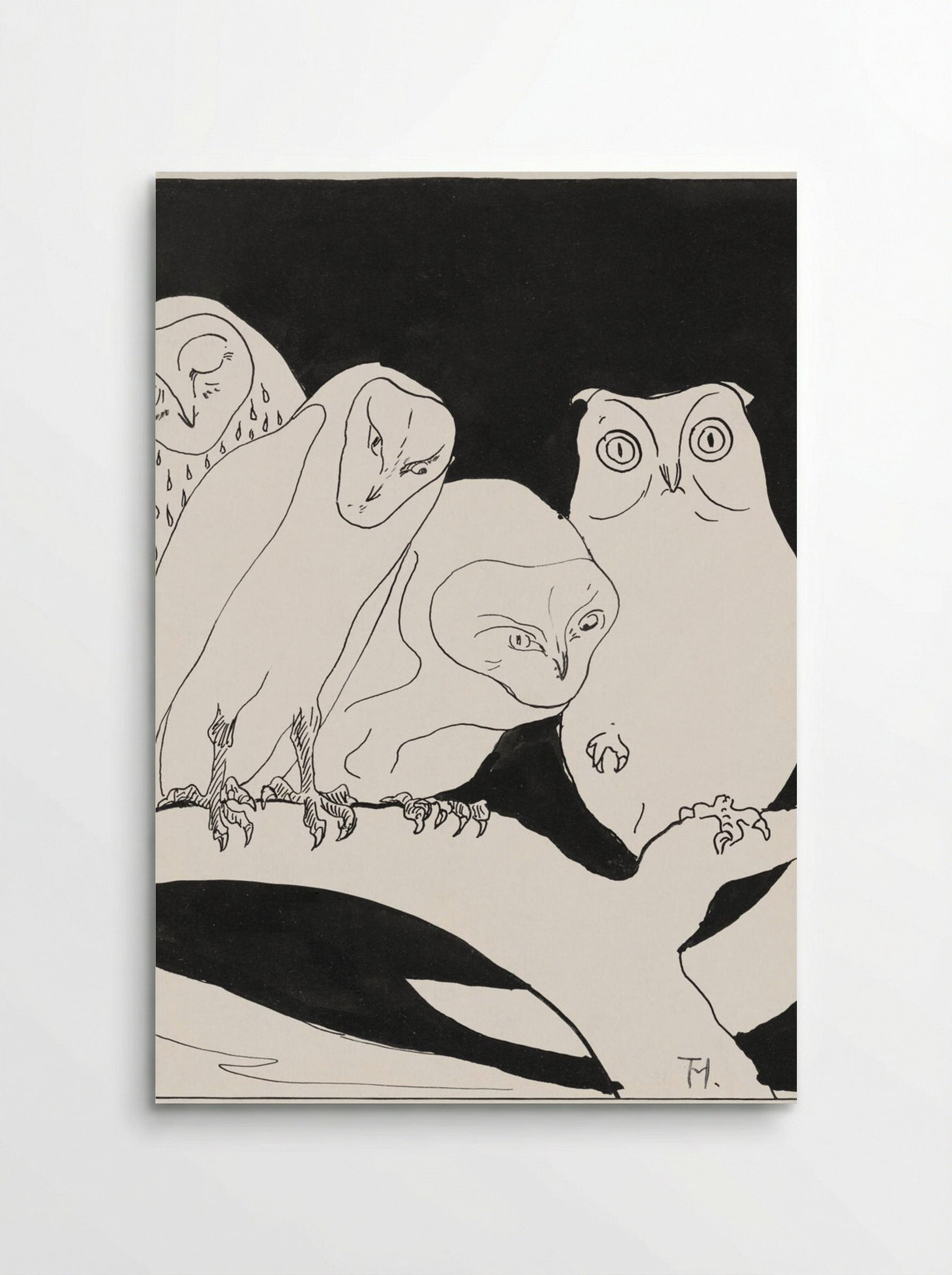 Owls on a Branch - Theo van Hoytema - Poster