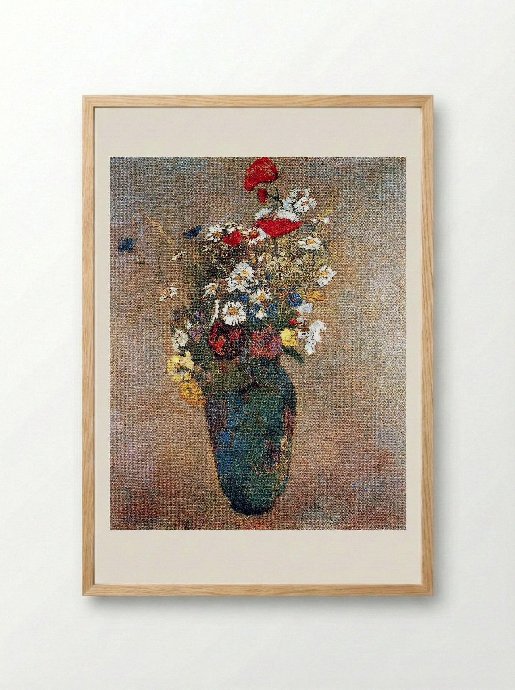Vase of Flowers - Odilon Redon - Framed Print Wood