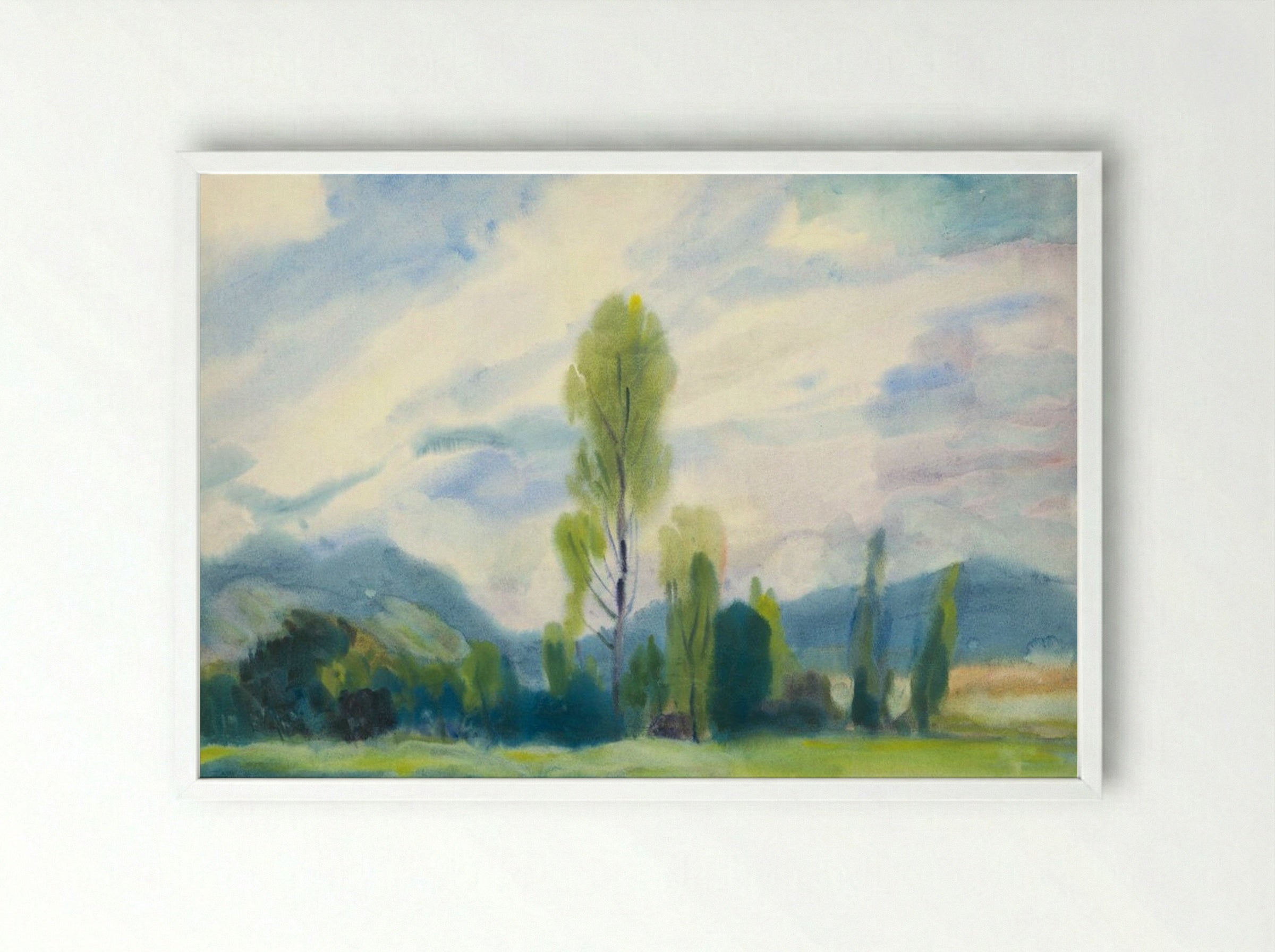 Landscape below the Low Tatras - Zolo Palugyay - Framed Print White