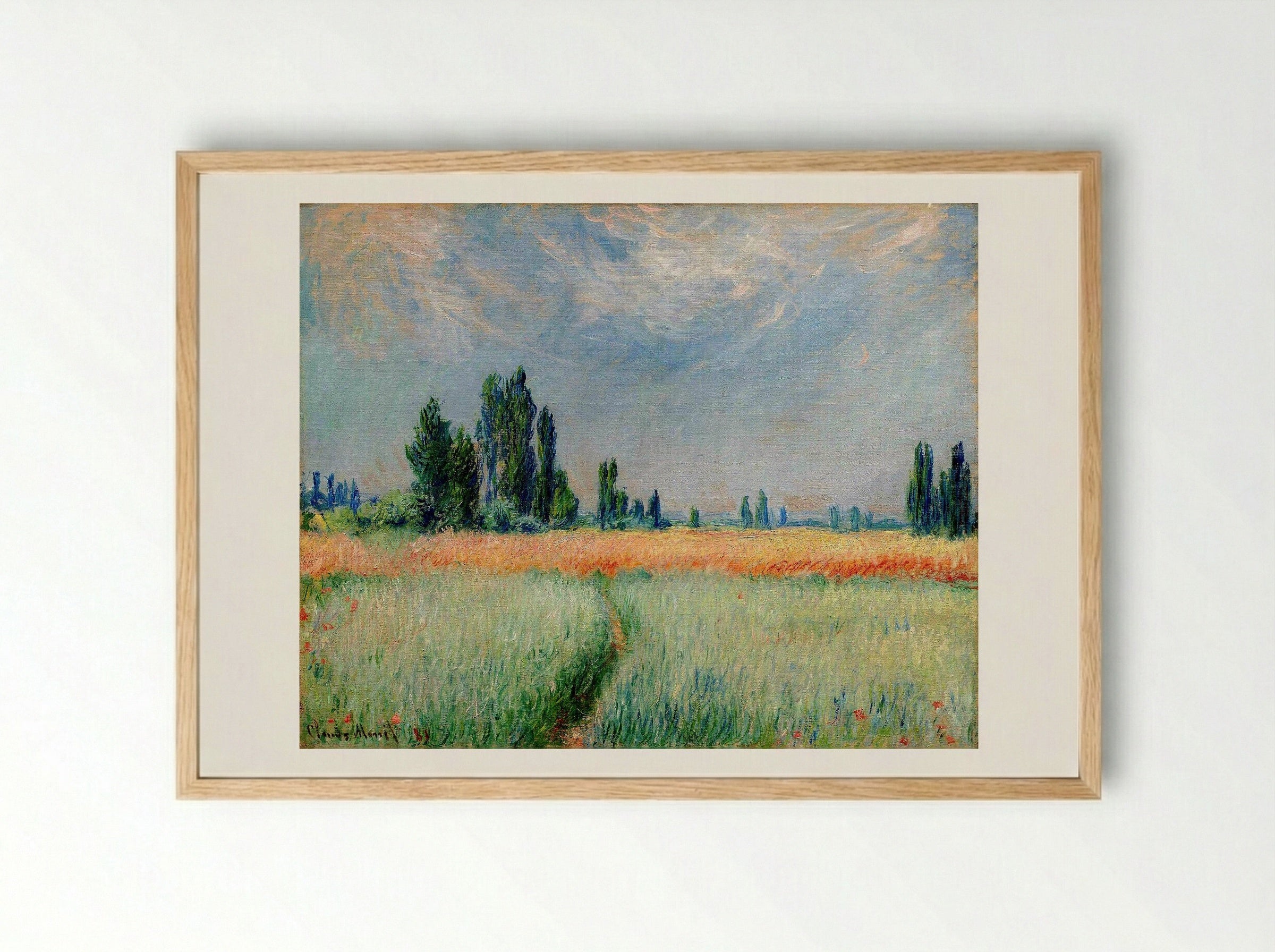 The Wheat Field - Claude Monet - Framed Print Wood