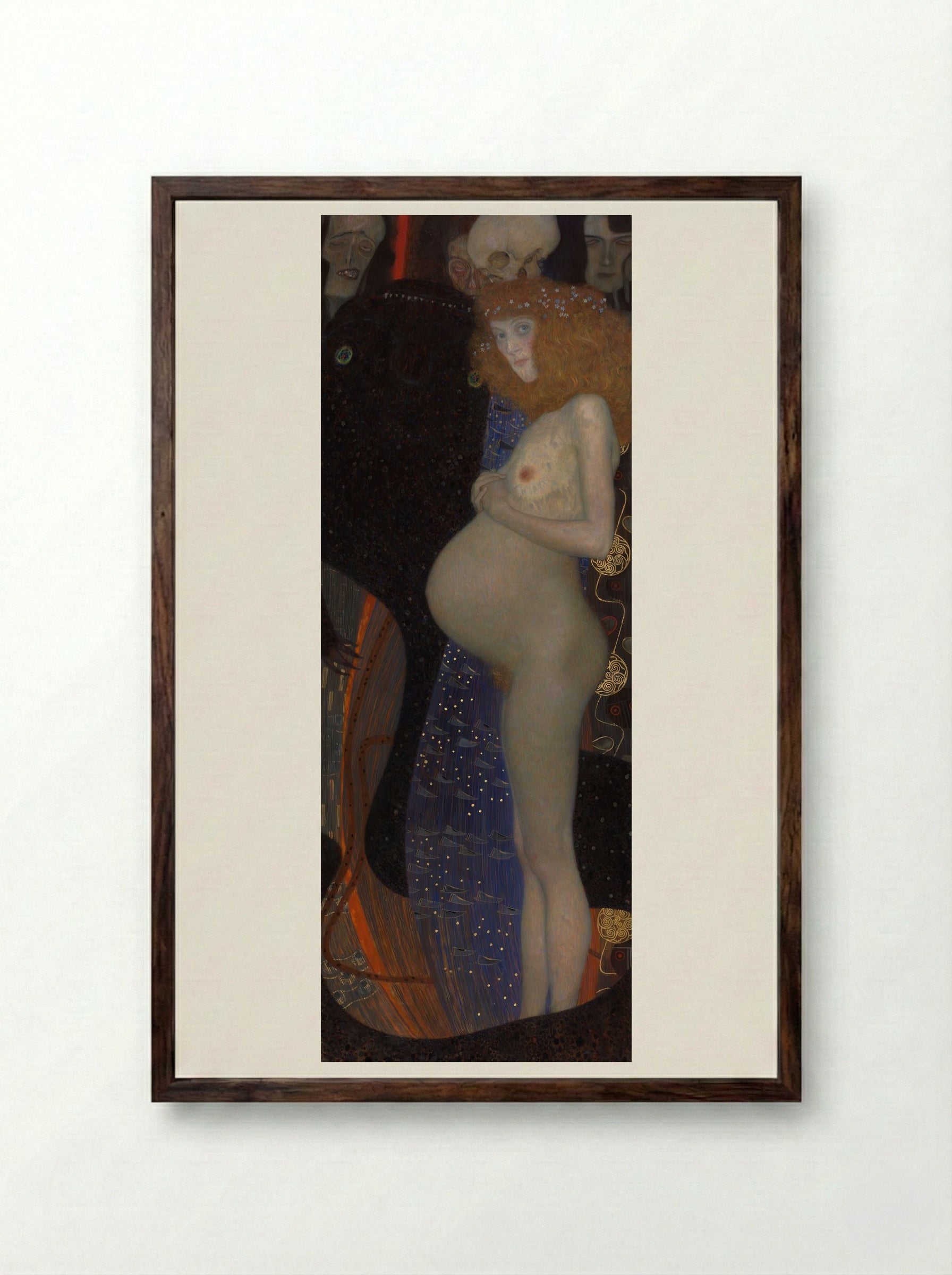 Hope I - Gustav Klimt - Framed Print Dark Wood
