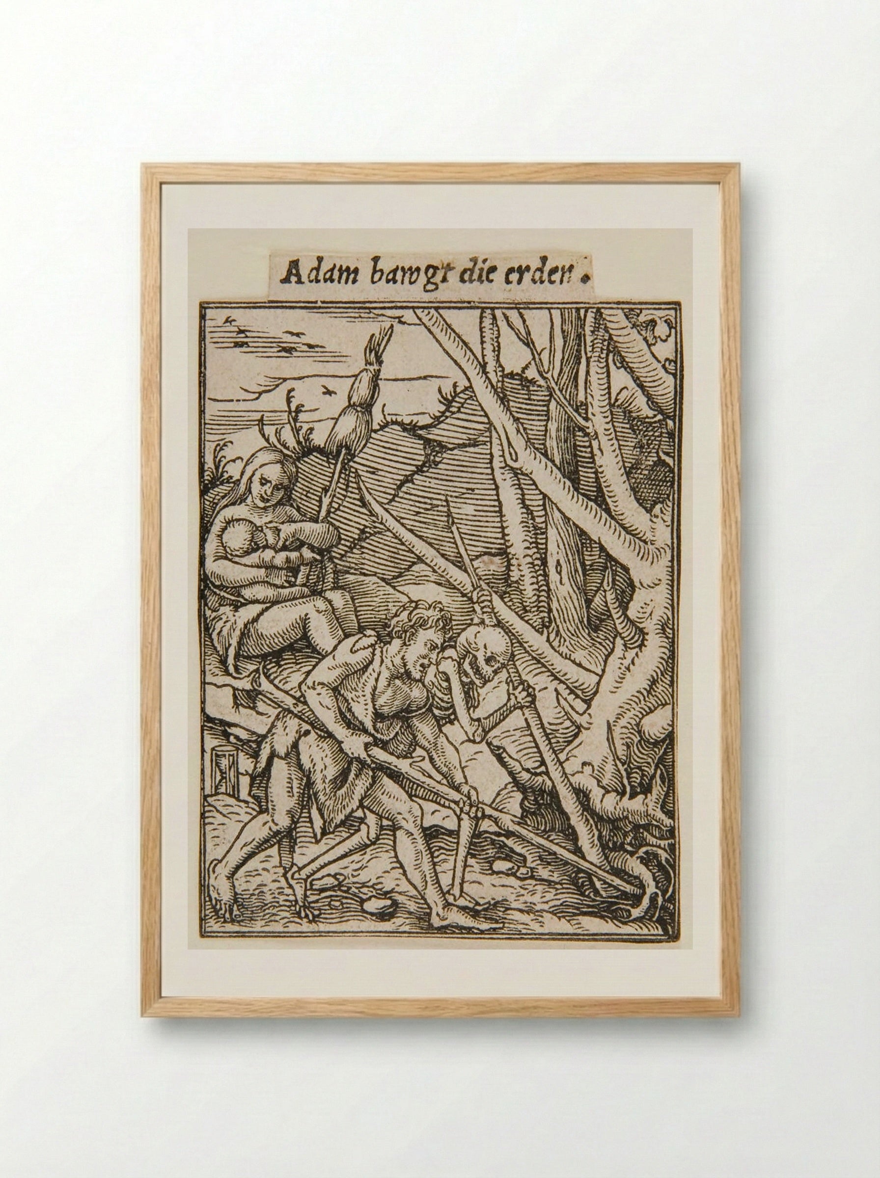 Adam Cultivating the Earth - Hans Holbein the Younger - Framed Print Wood