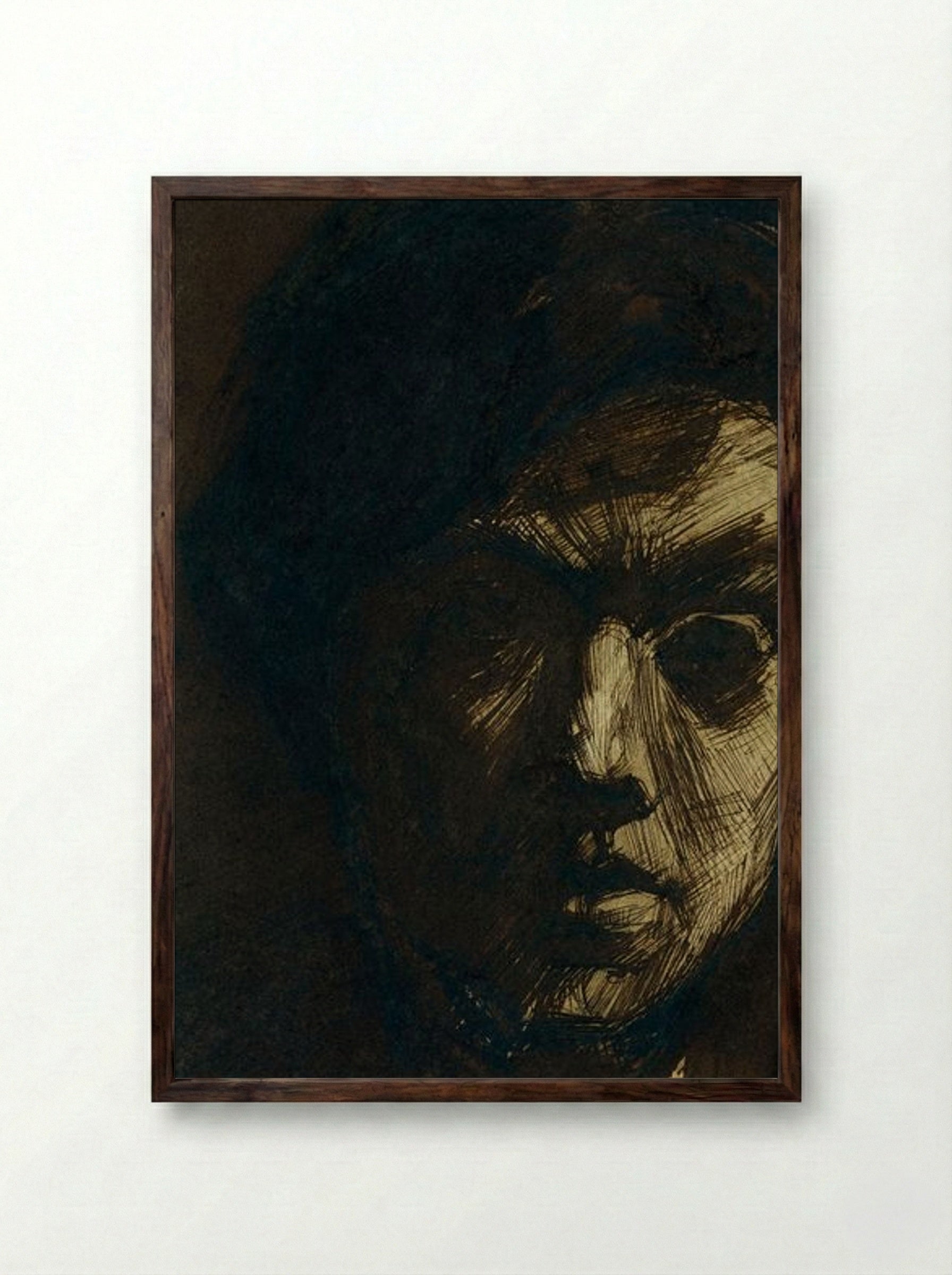 Self-Portrait of the Painter Jan Toorop - Jan Toorop - Framed Print Dark Wood