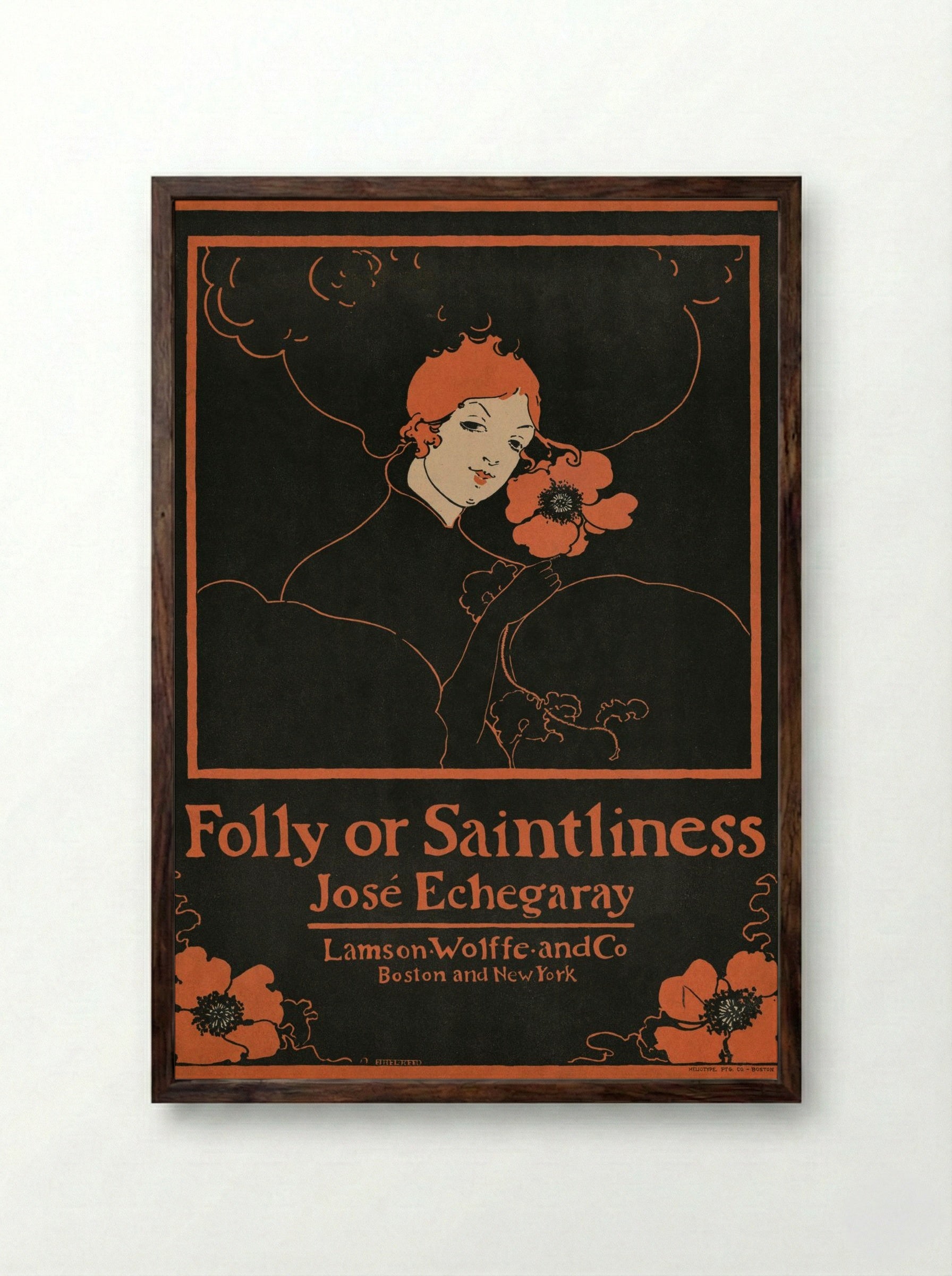 Folly or Saintliness - Ethel Reed - Framed Print Dark Wood