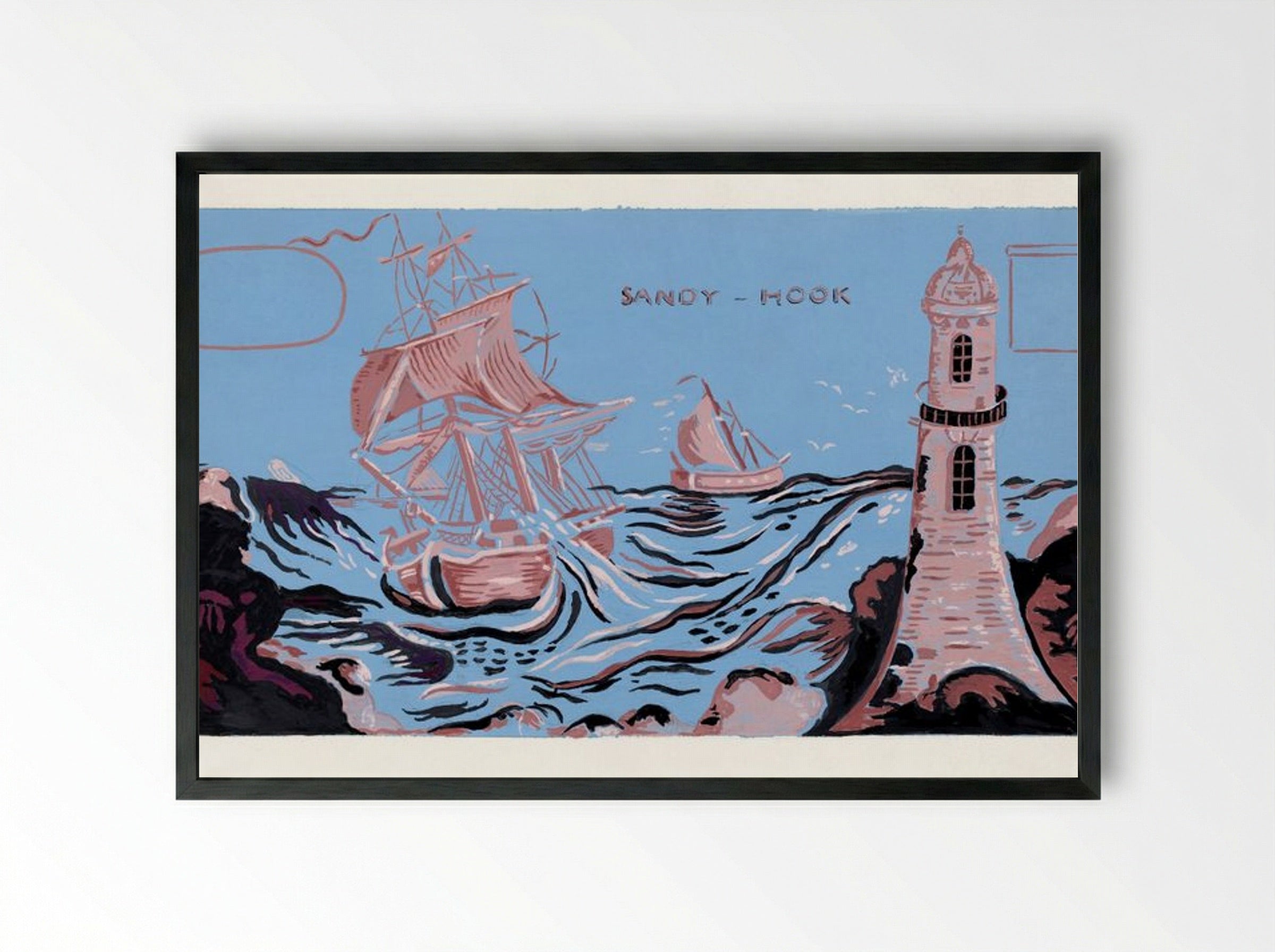 Bandbox Design: Sandy Hook - Selma Sandler - Framed Print Black
