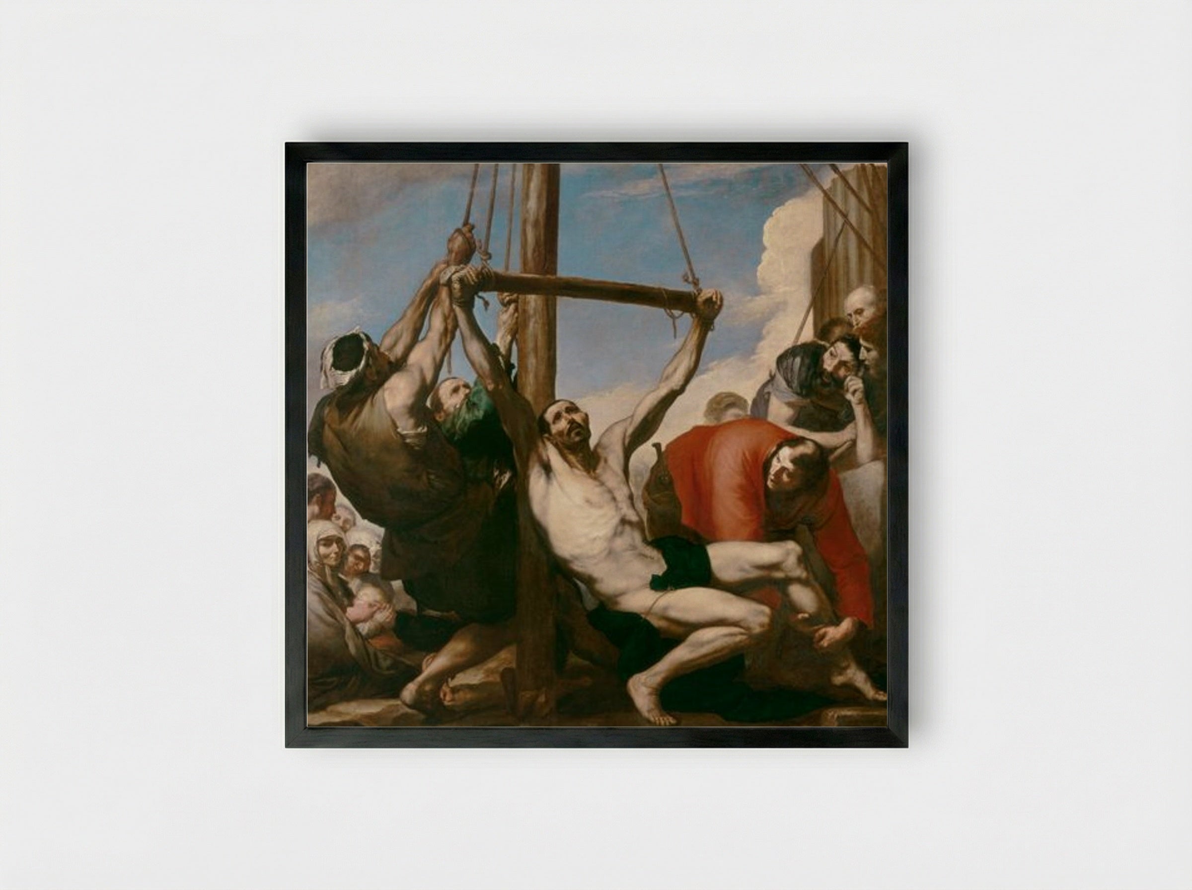 The Martyrdom of Saint Philip - Jusepe de Ribera - Framed Print Black