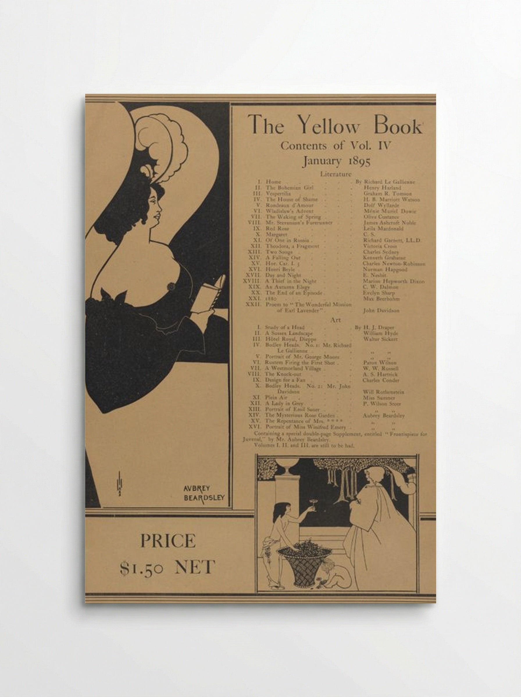 Poster for The Yellow Book, Volume IV - Aubrey Beardsley - Poster