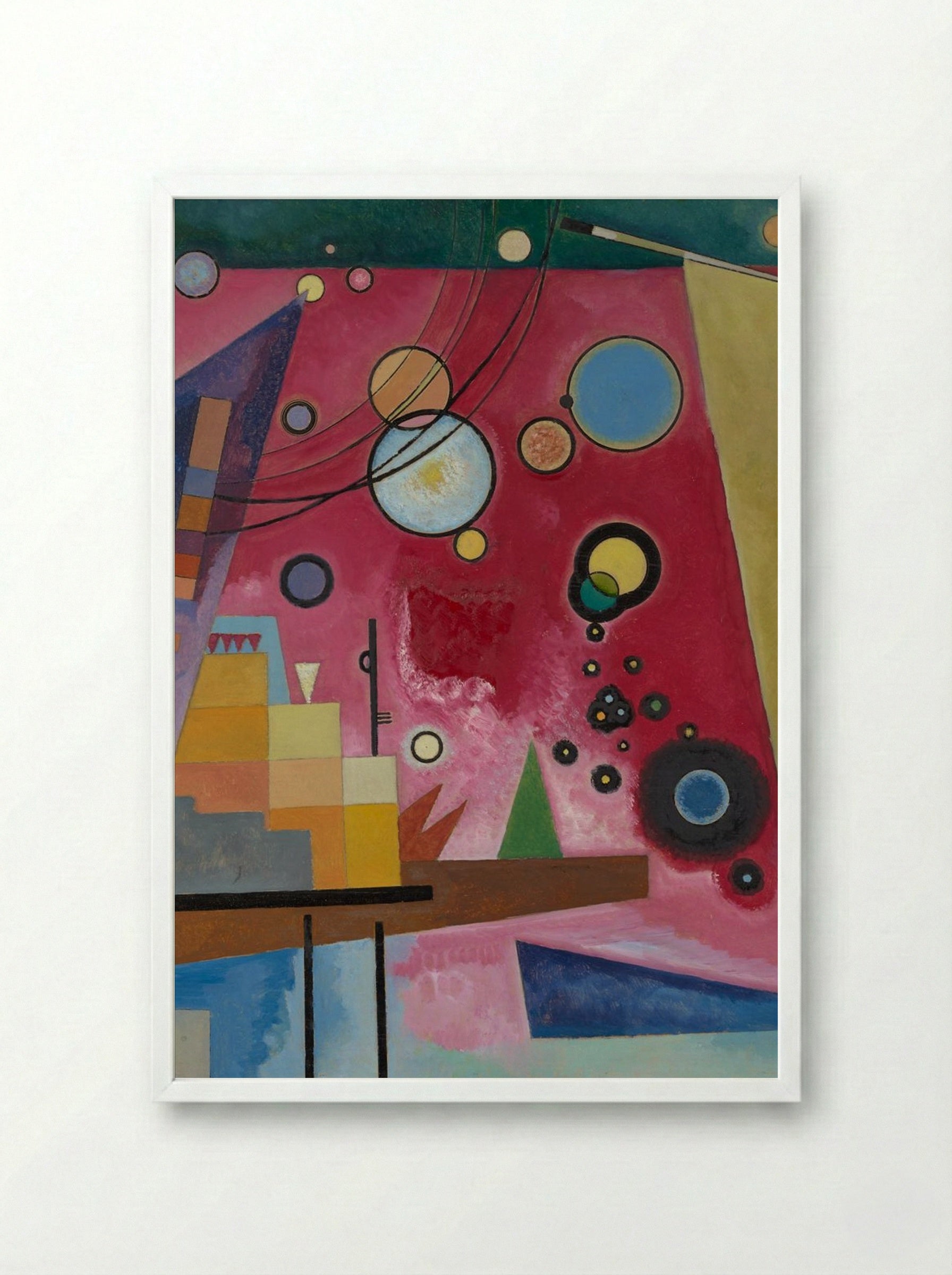 Heavy Red - Wassily Kandinsky - Framed Print White