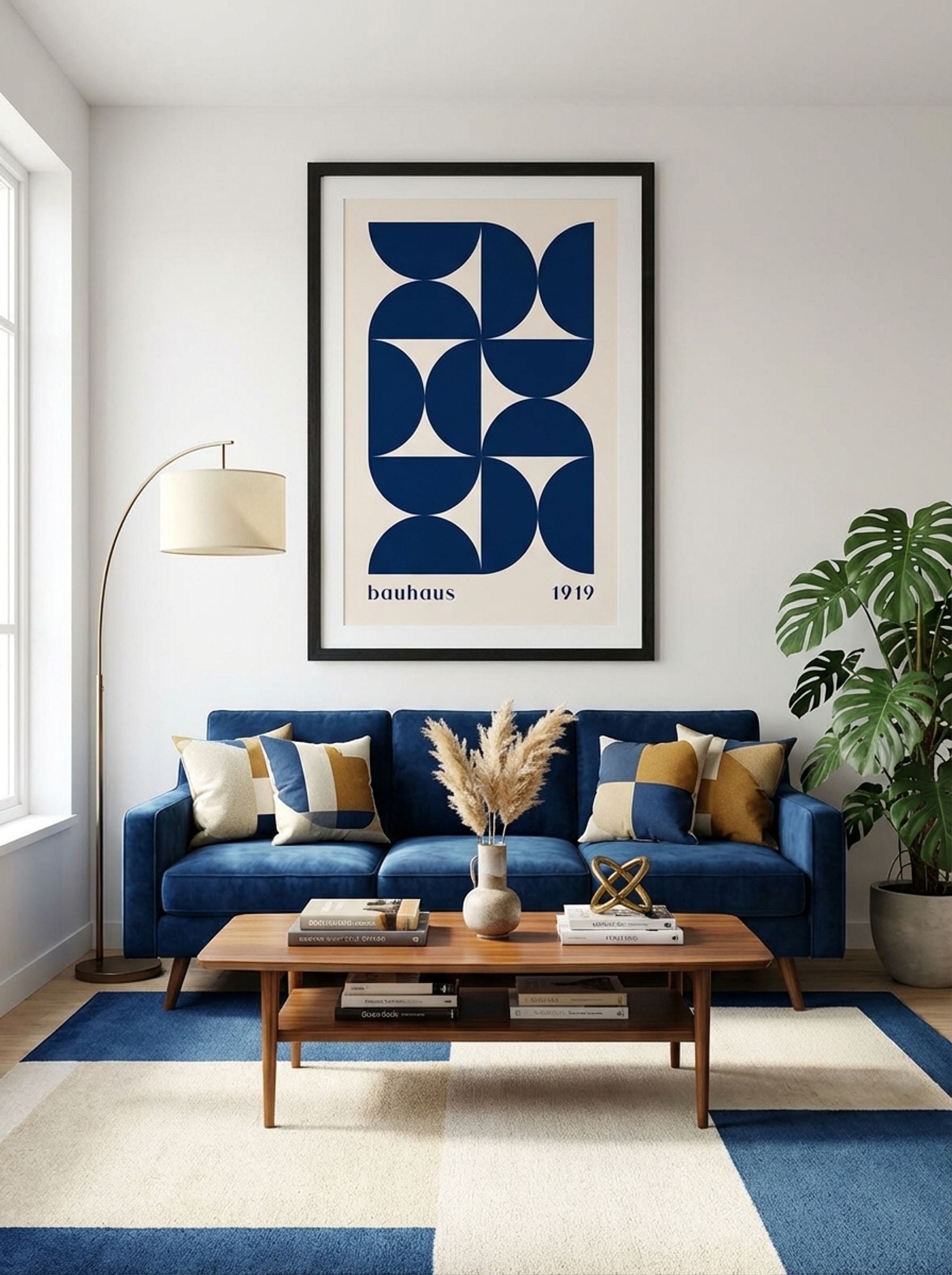 Bauhaus Geometrika (1919) in Deep Blue - Lifestyle