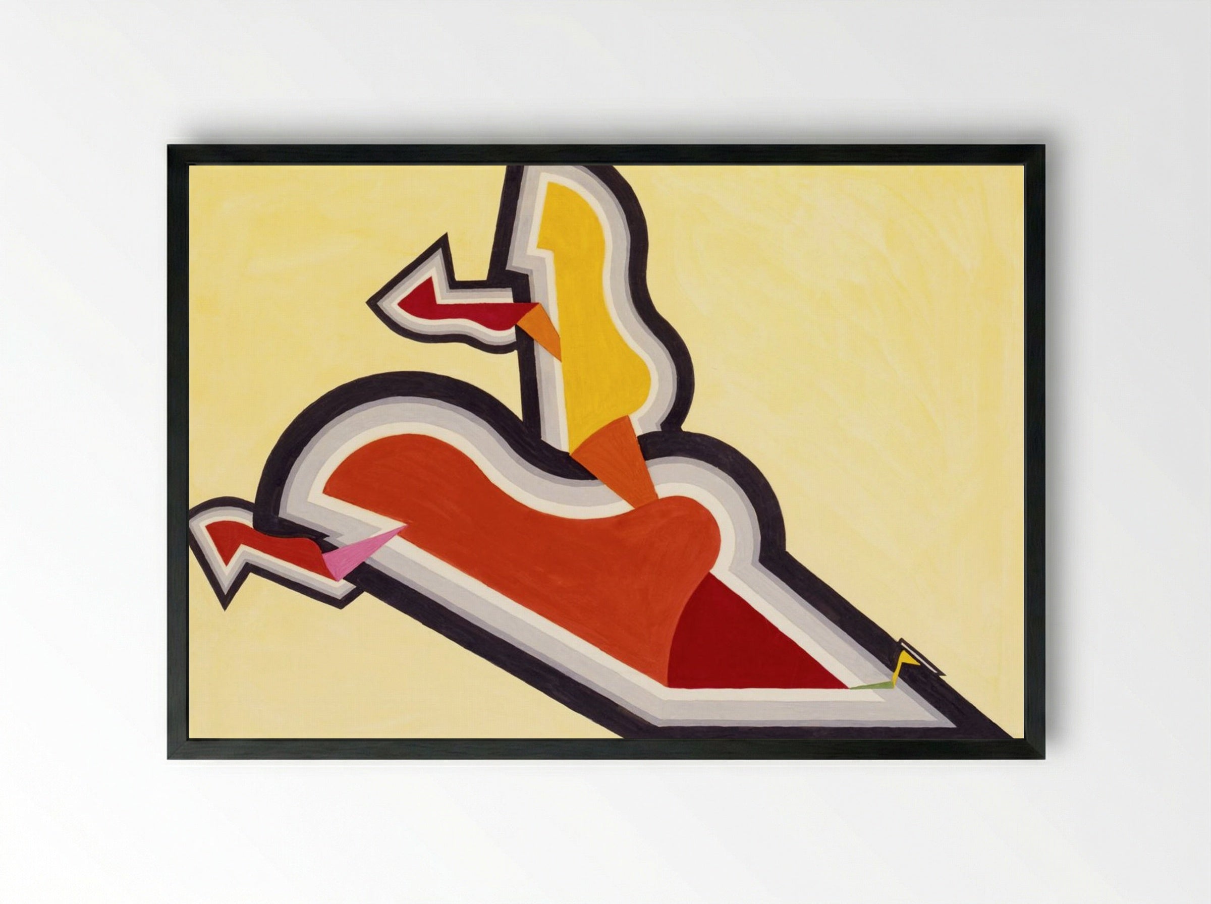 Study in Rhythm, Red and Gold - Joseph Schillinger - Framed Print Black