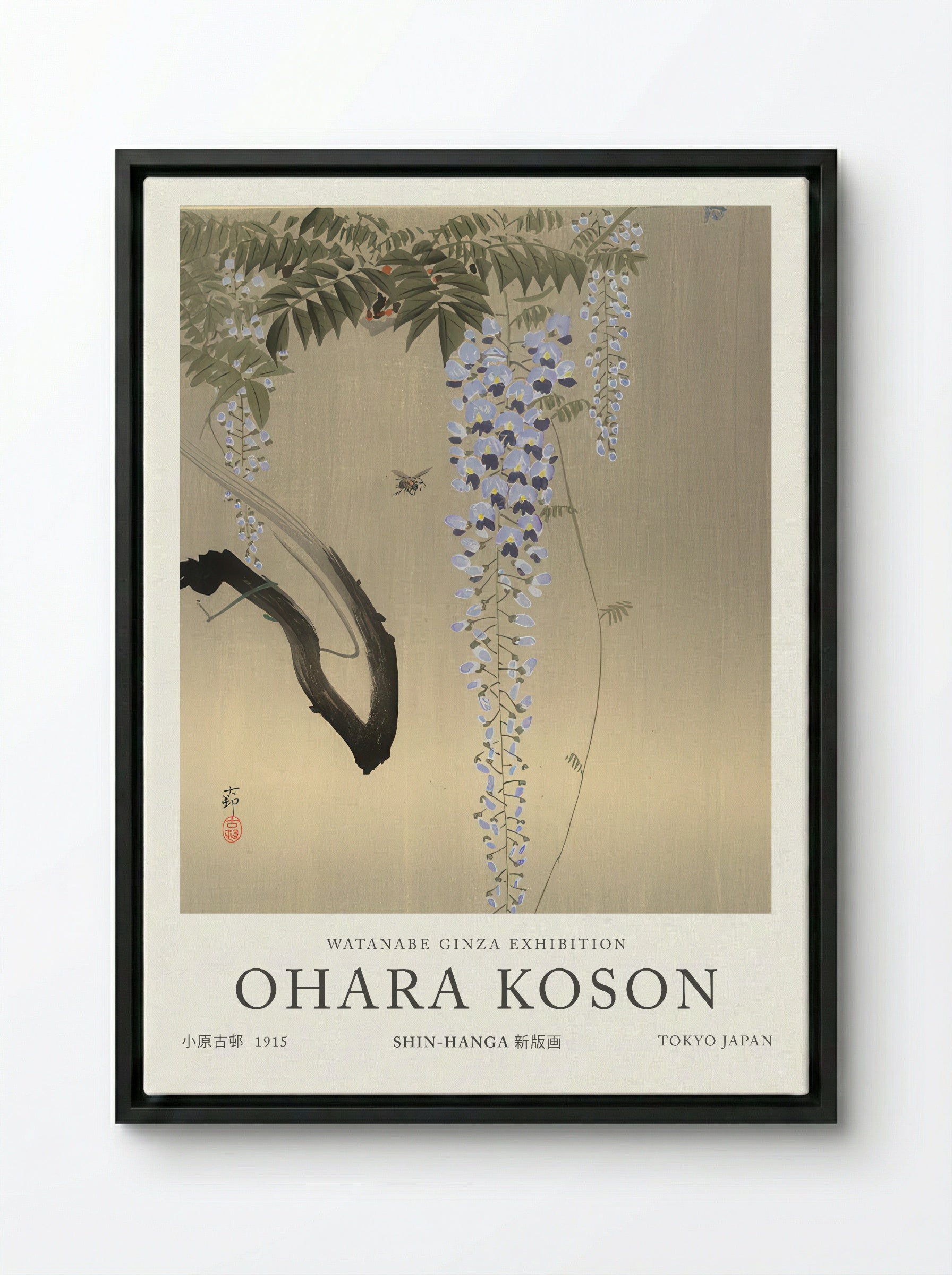 Wisteria And Bee - Ohara Koson
