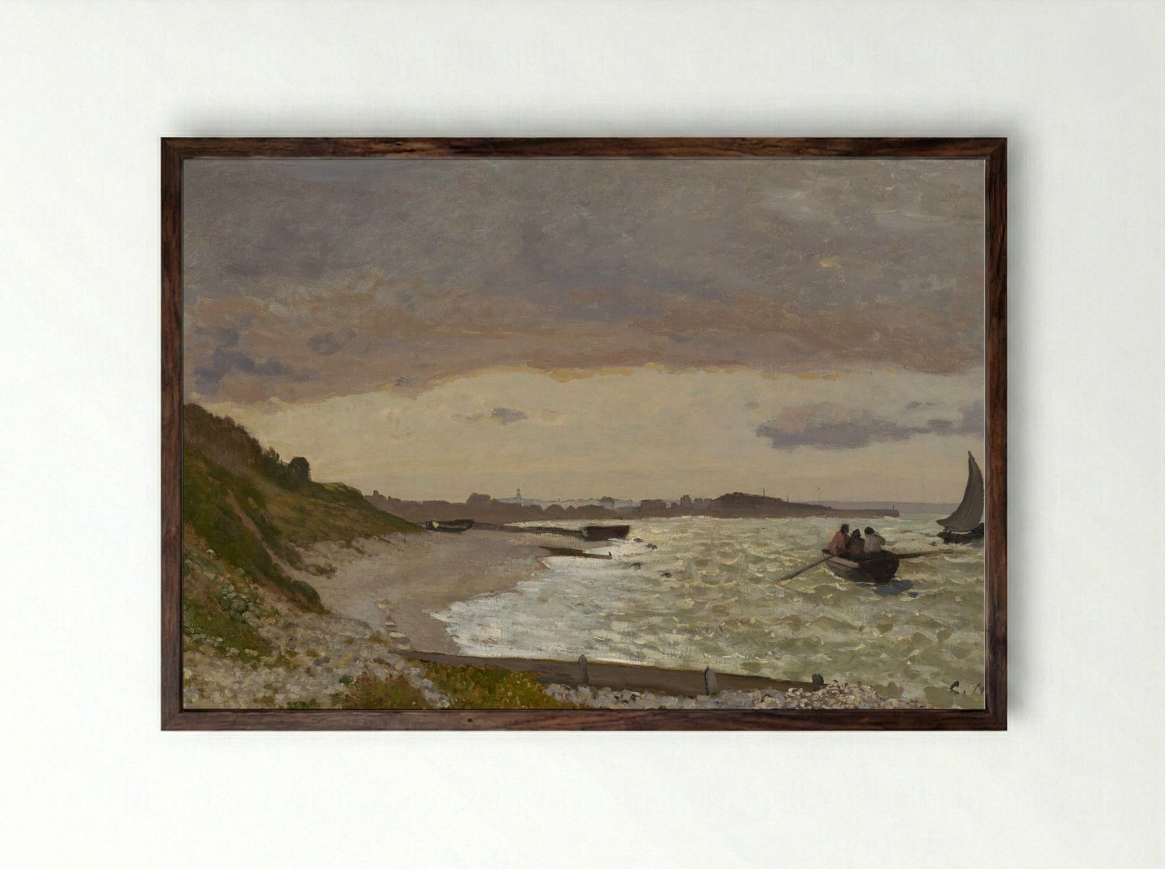 Seascape near Fécamp - Claude Monet - Framed Print Dark Wood