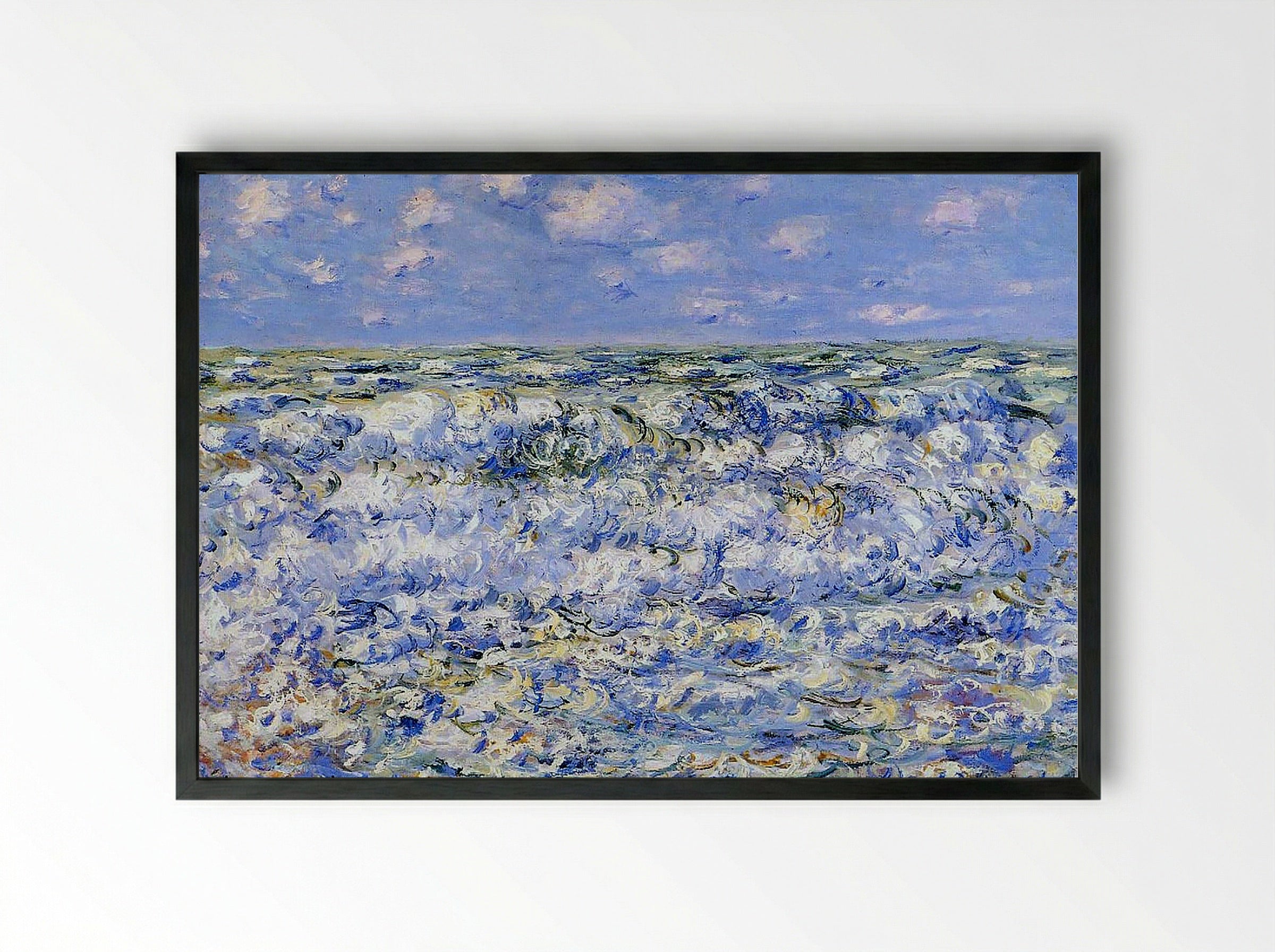 Waves Breaking - Claude Monet - Framed Print Black