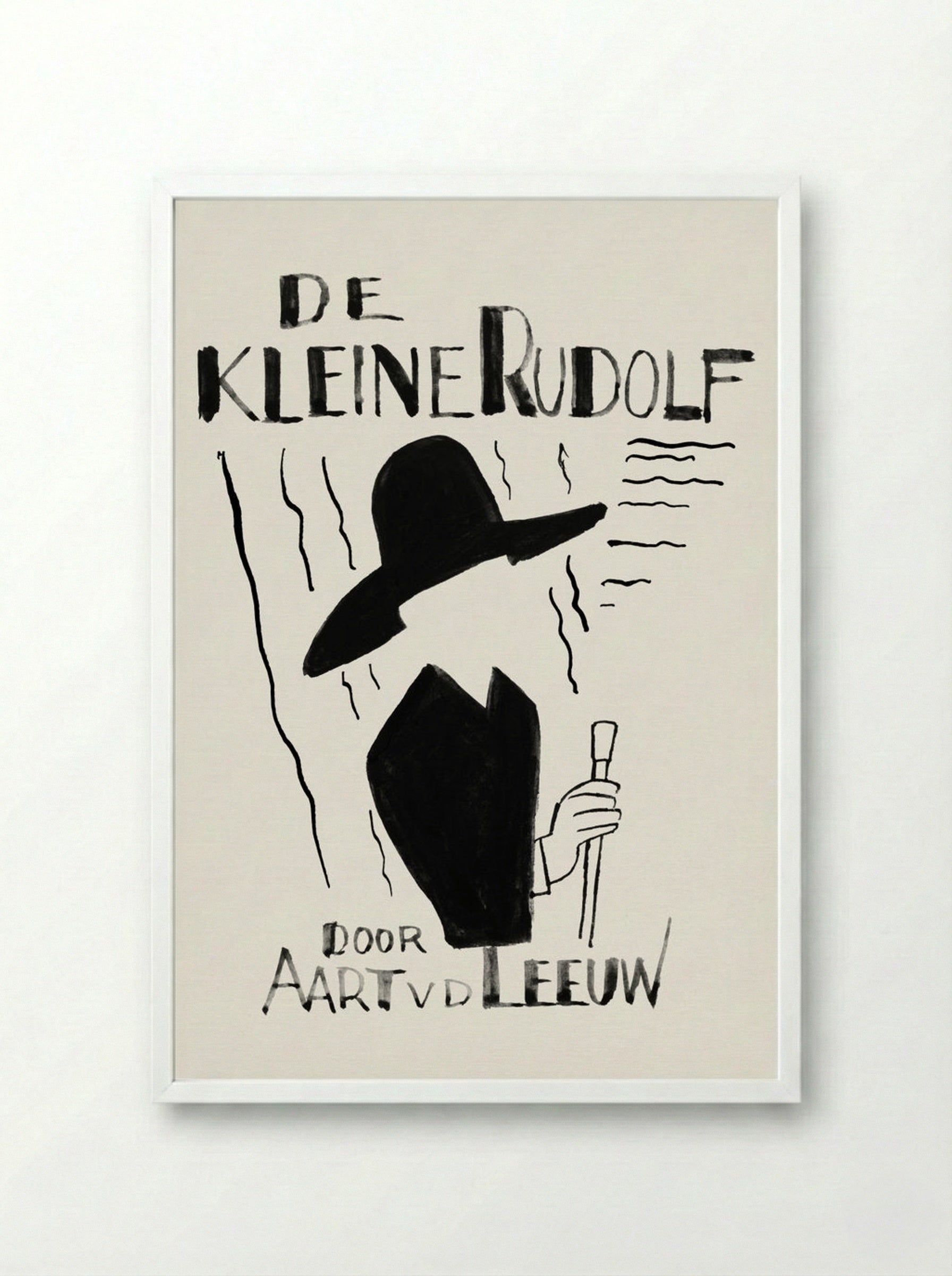Ontwerp voor boekband van De Kleine Rudolf door Aart van der Leeuw - Leo Gestel - Framed Print White