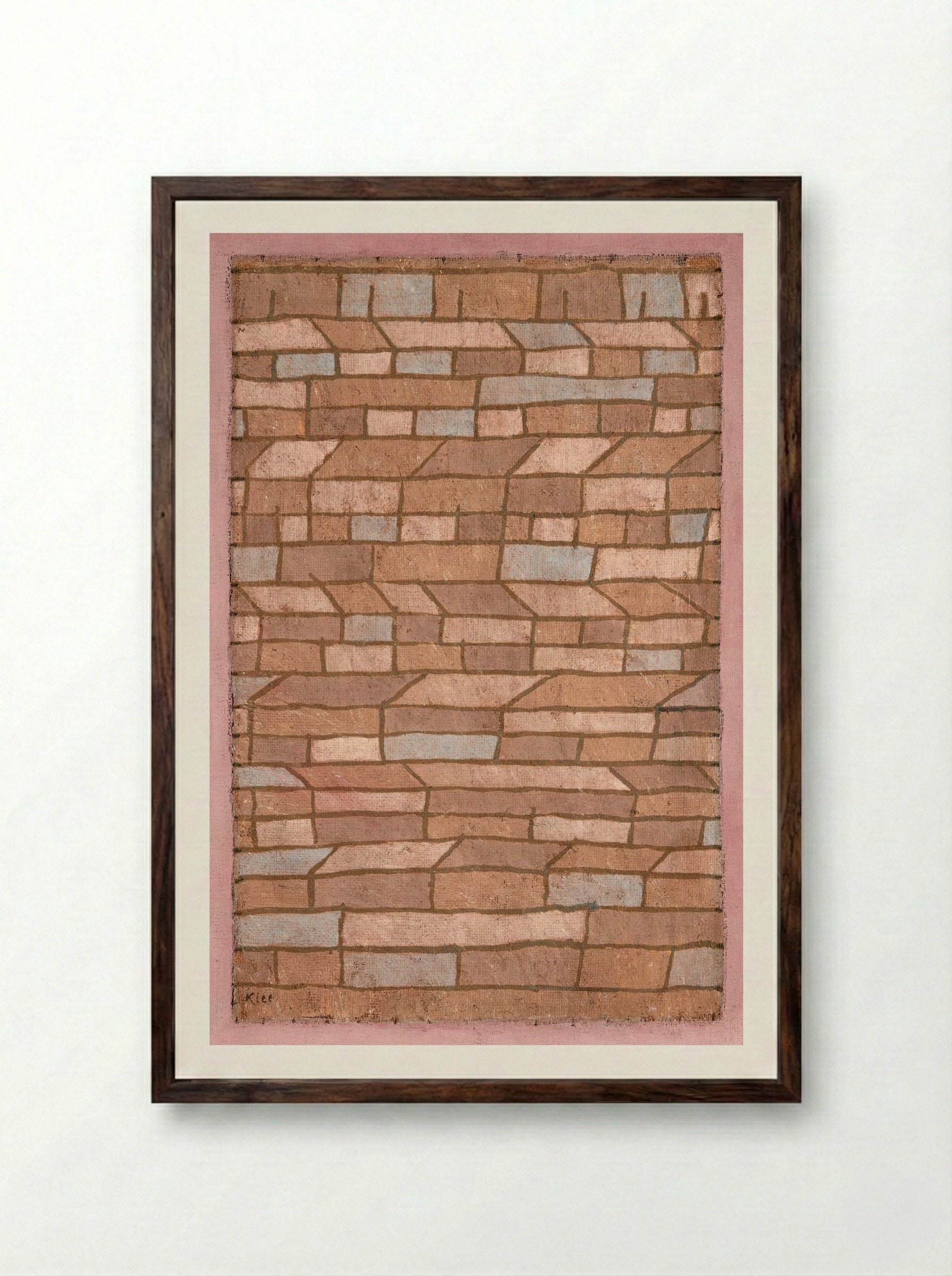 Barracks Settlement - Paul Klee - Framed Print Dark Wood